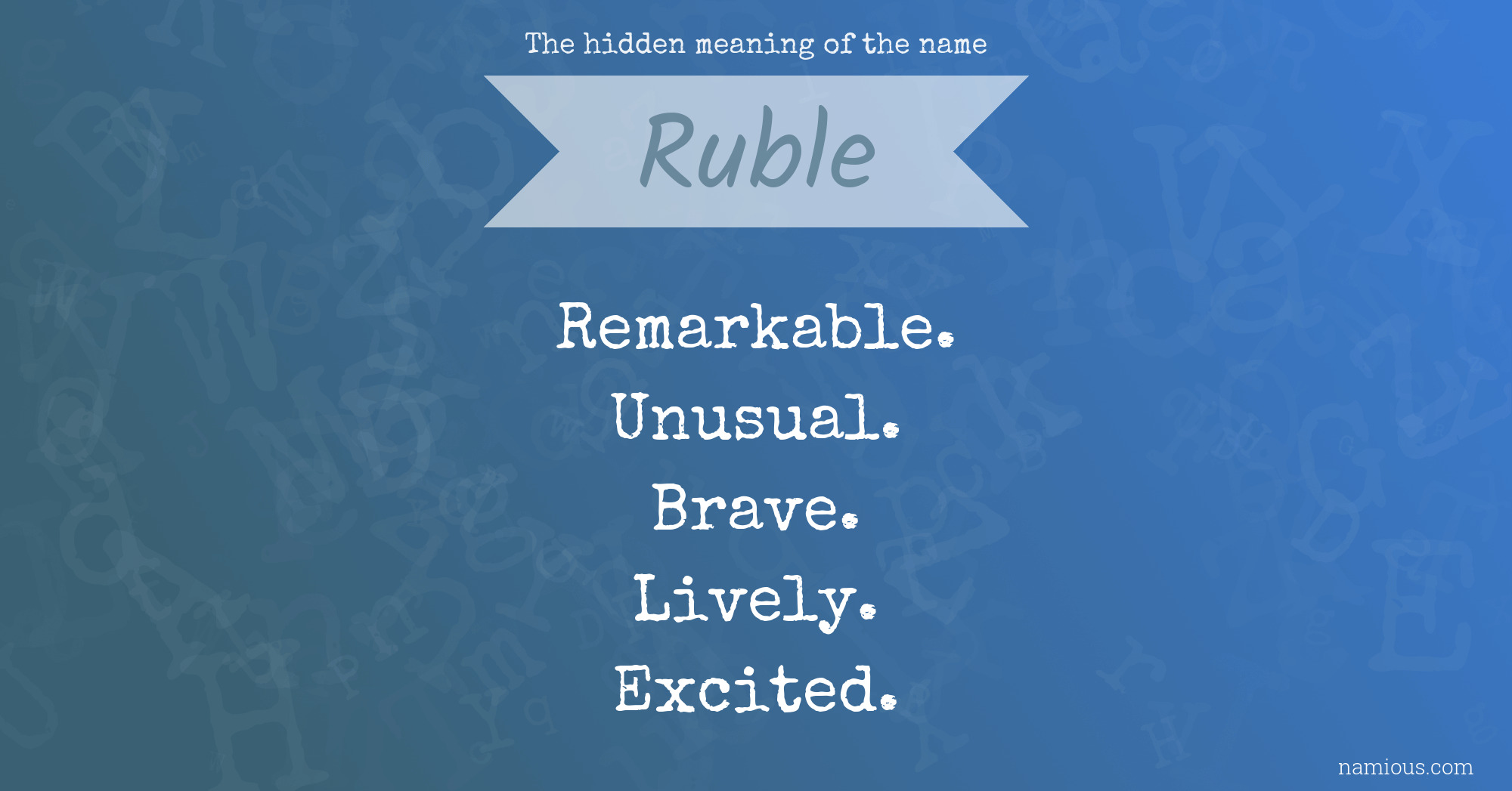 The hidden meaning of the name Ruble