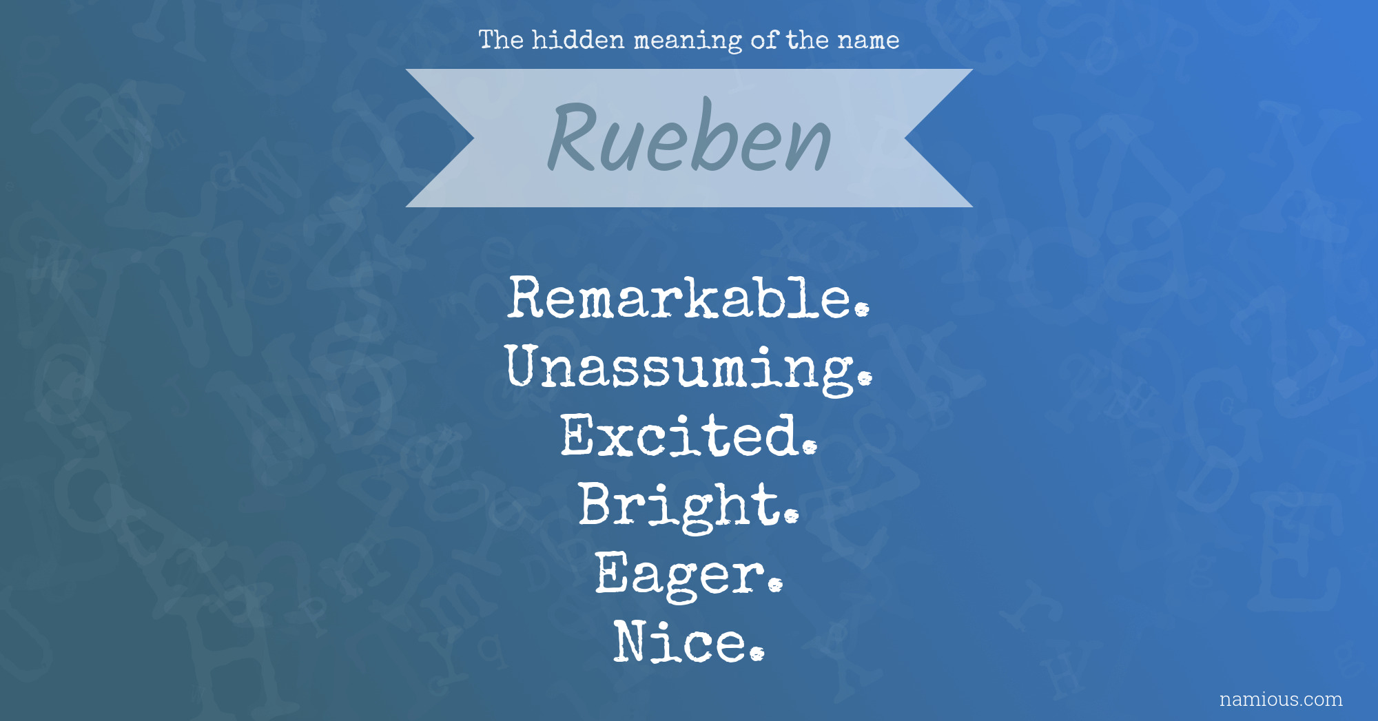 The hidden meaning of the name Rueben