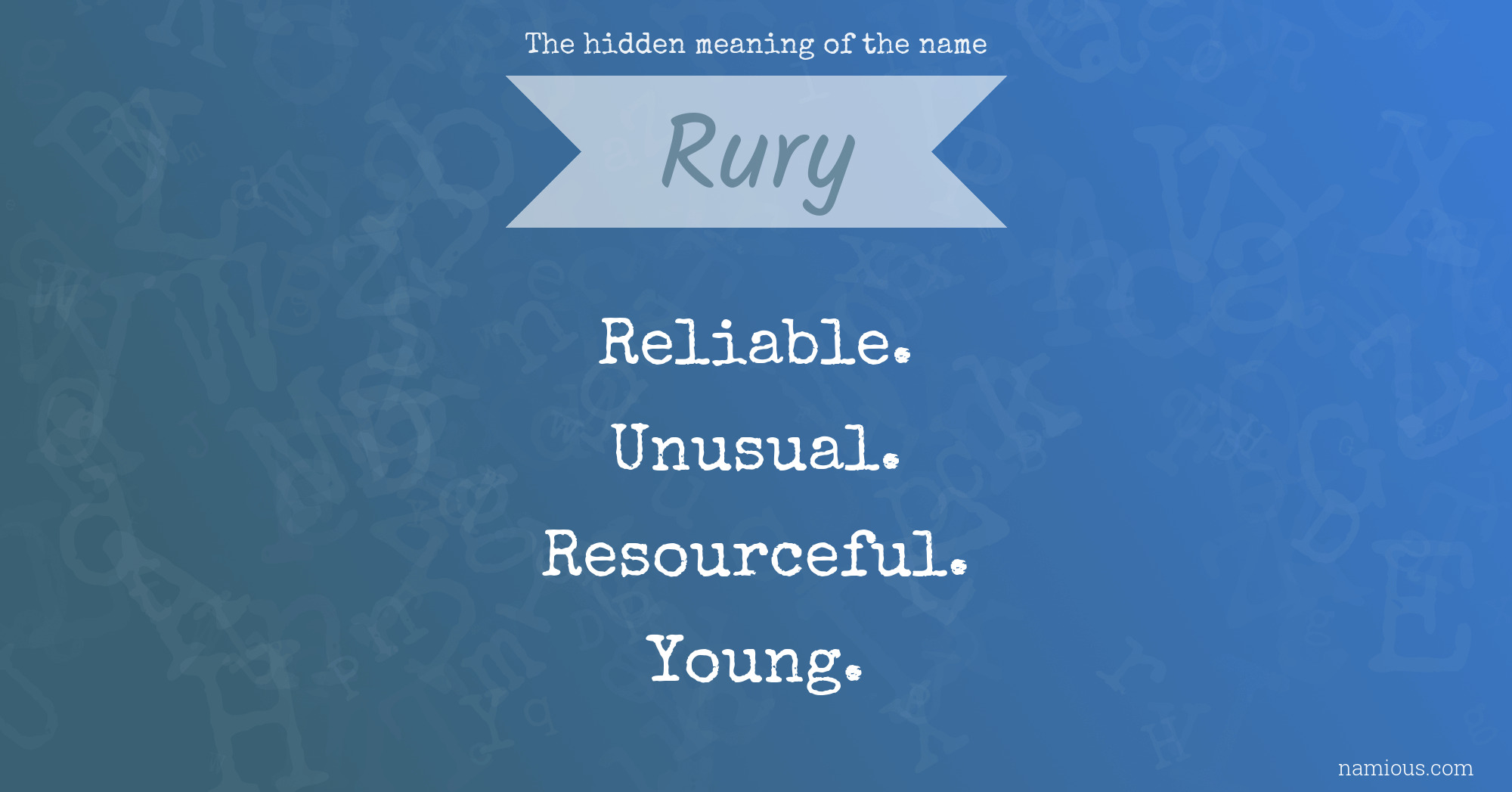 The hidden meaning of the name Rury