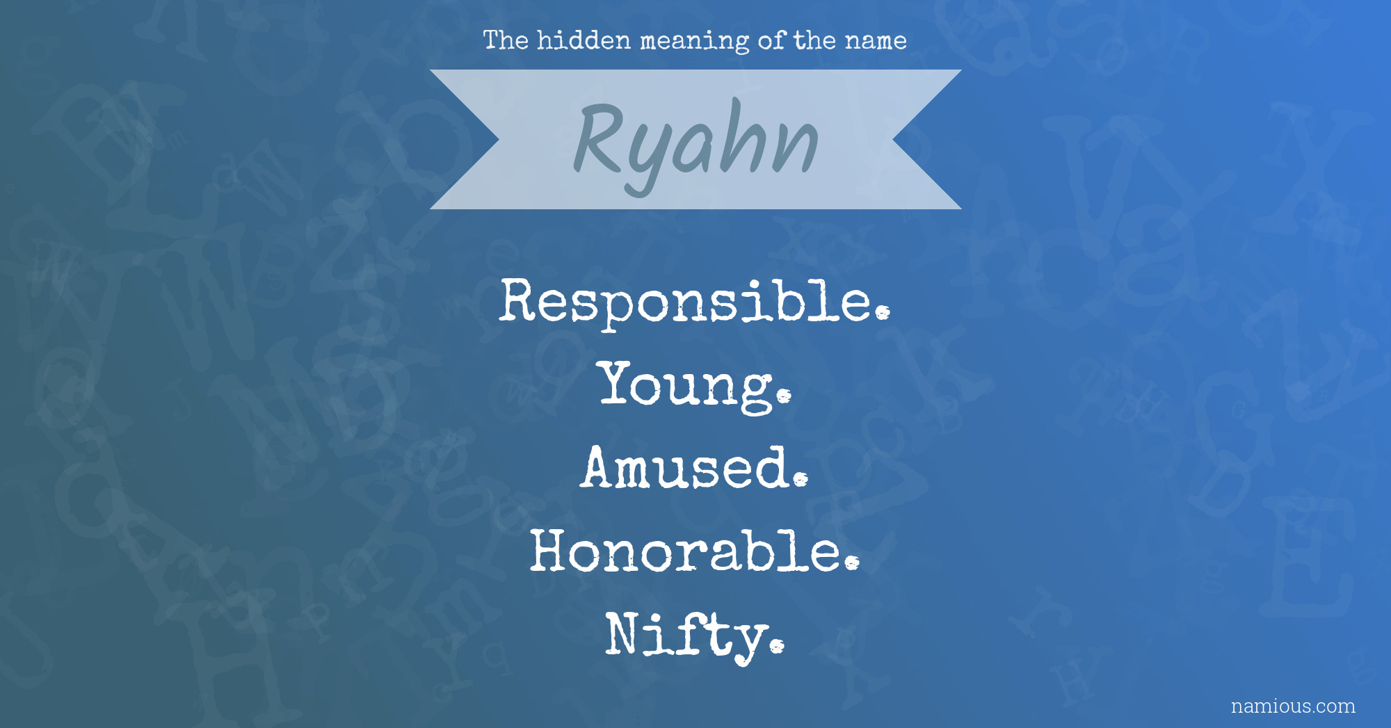The hidden meaning of the name Ryahn