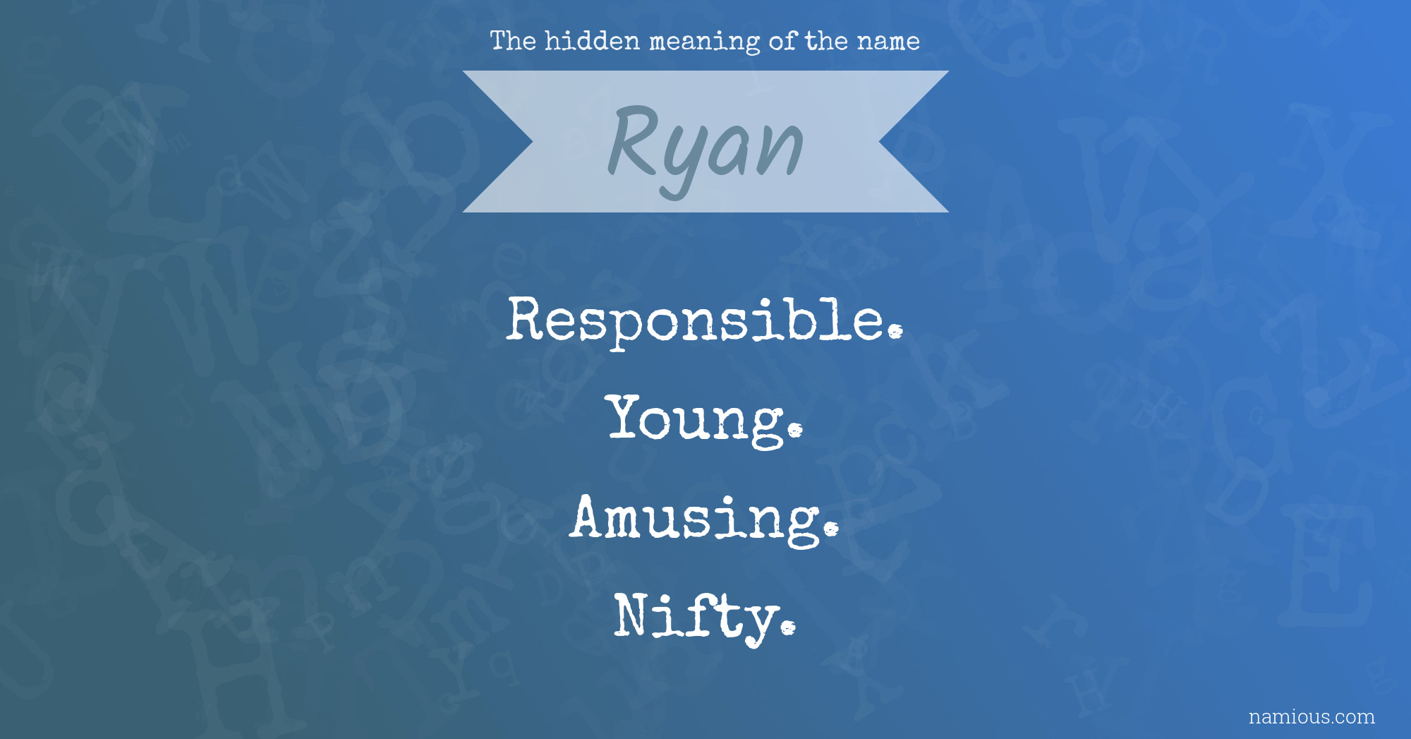 The hidden meaning of the name Ryan
