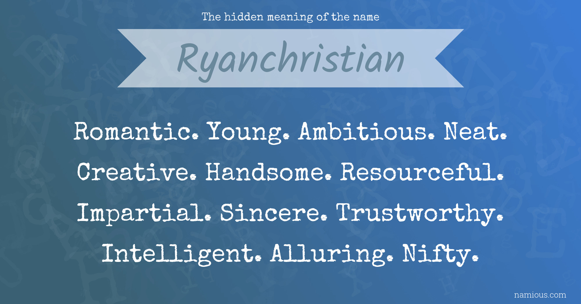 The hidden meaning of the name Ryanchristian