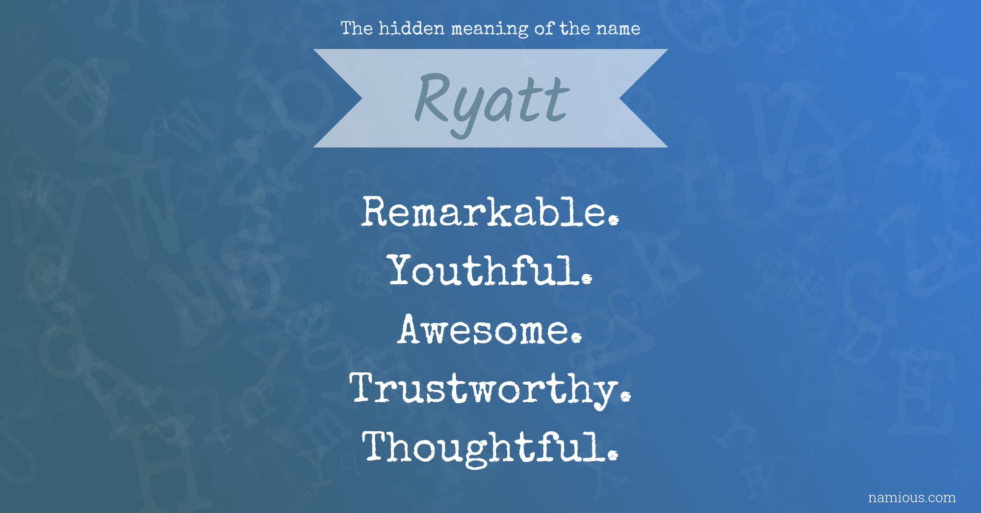 The hidden meaning of the name Ryatt