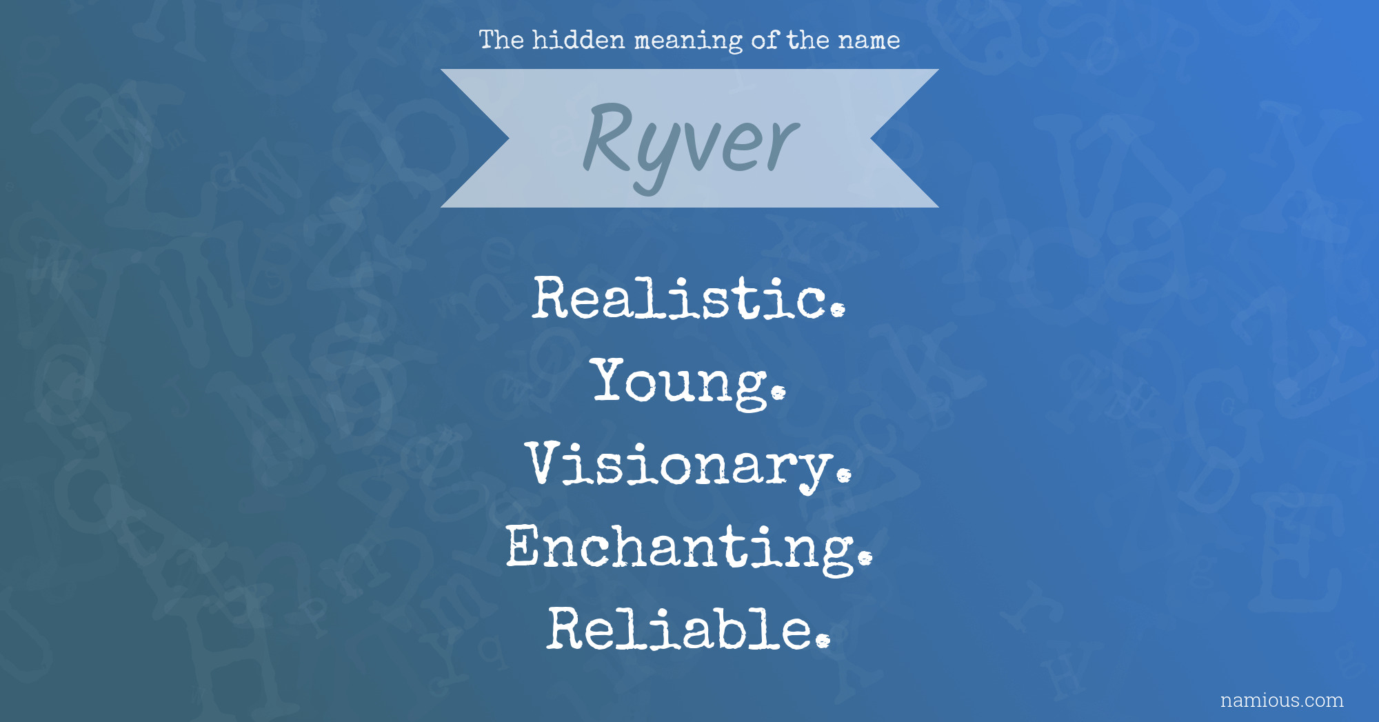 The hidden meaning of the name Ryver