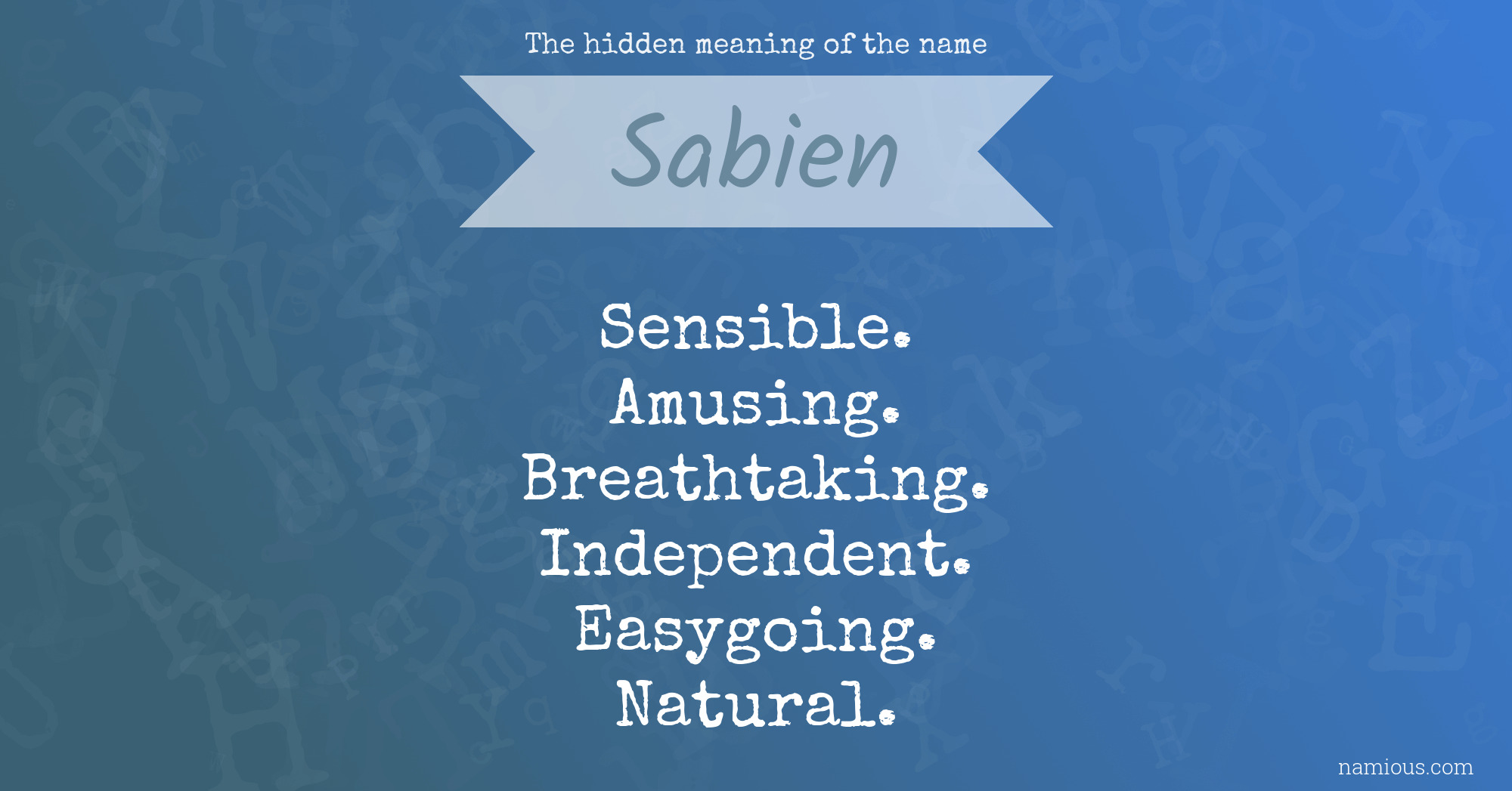 The hidden meaning of the name Sabien