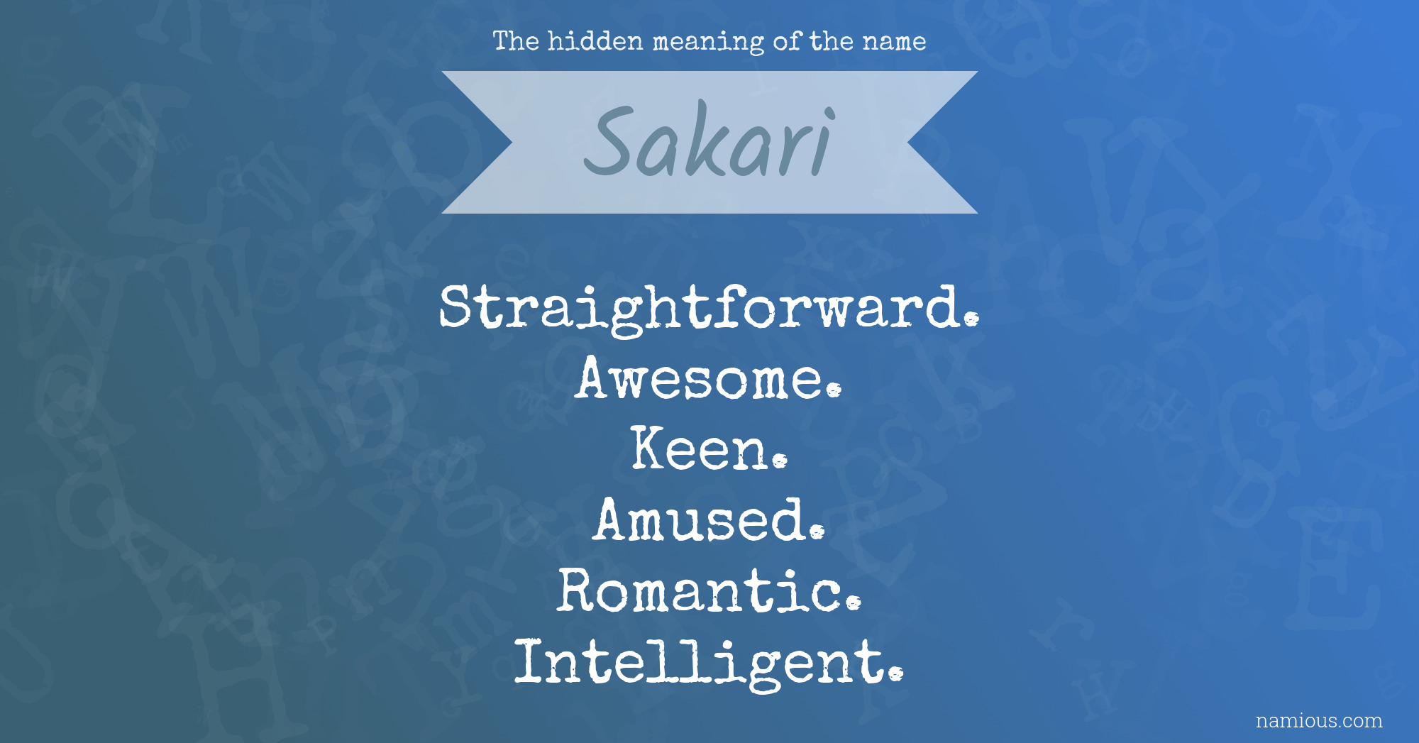 The hidden meaning of the name Sakari