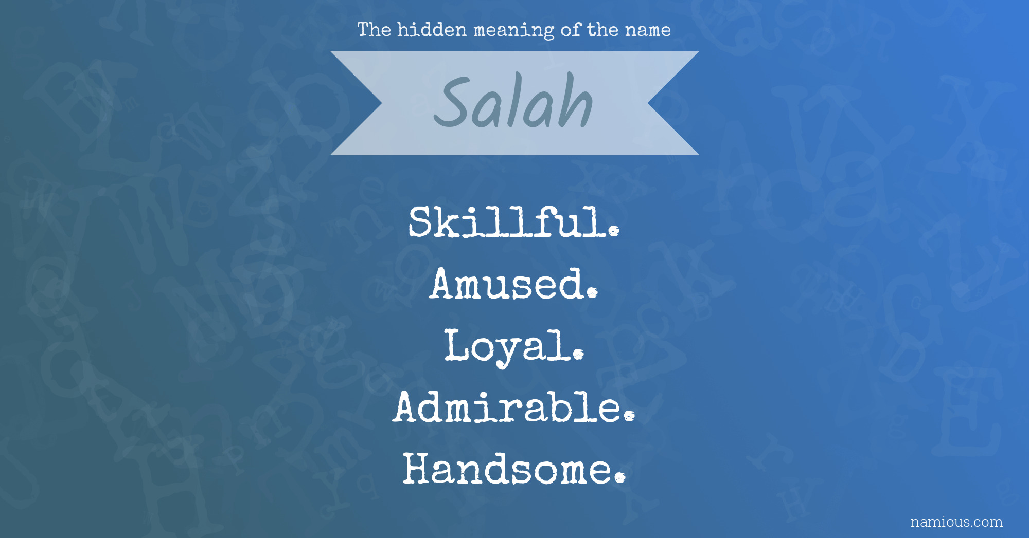 The hidden meaning of the name Salah