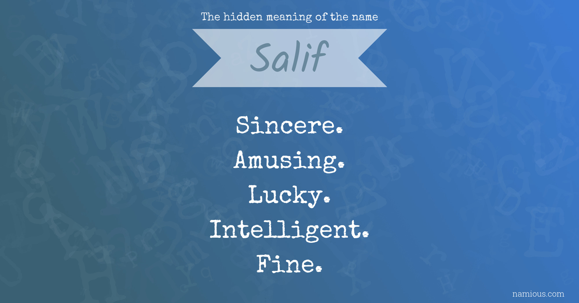 The hidden meaning of the name Salif