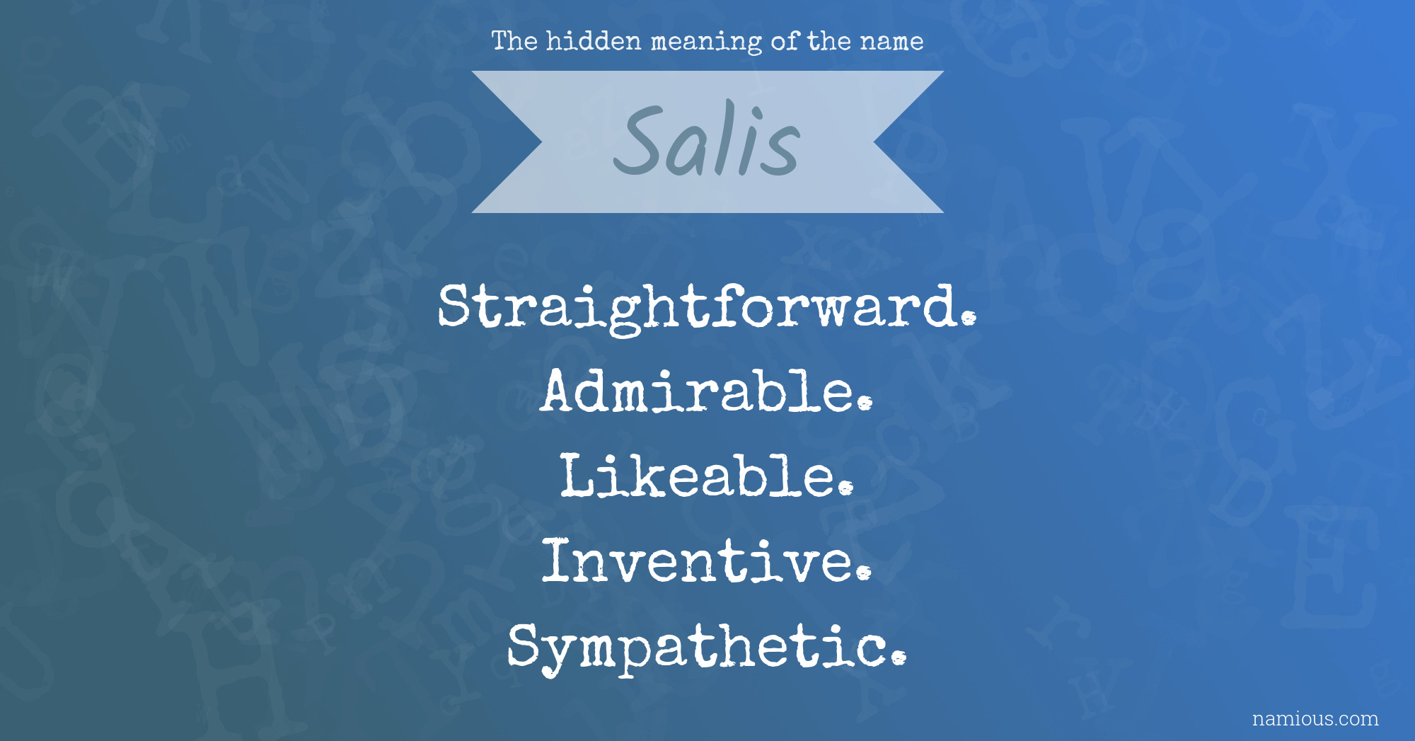 The hidden meaning of the name Salis