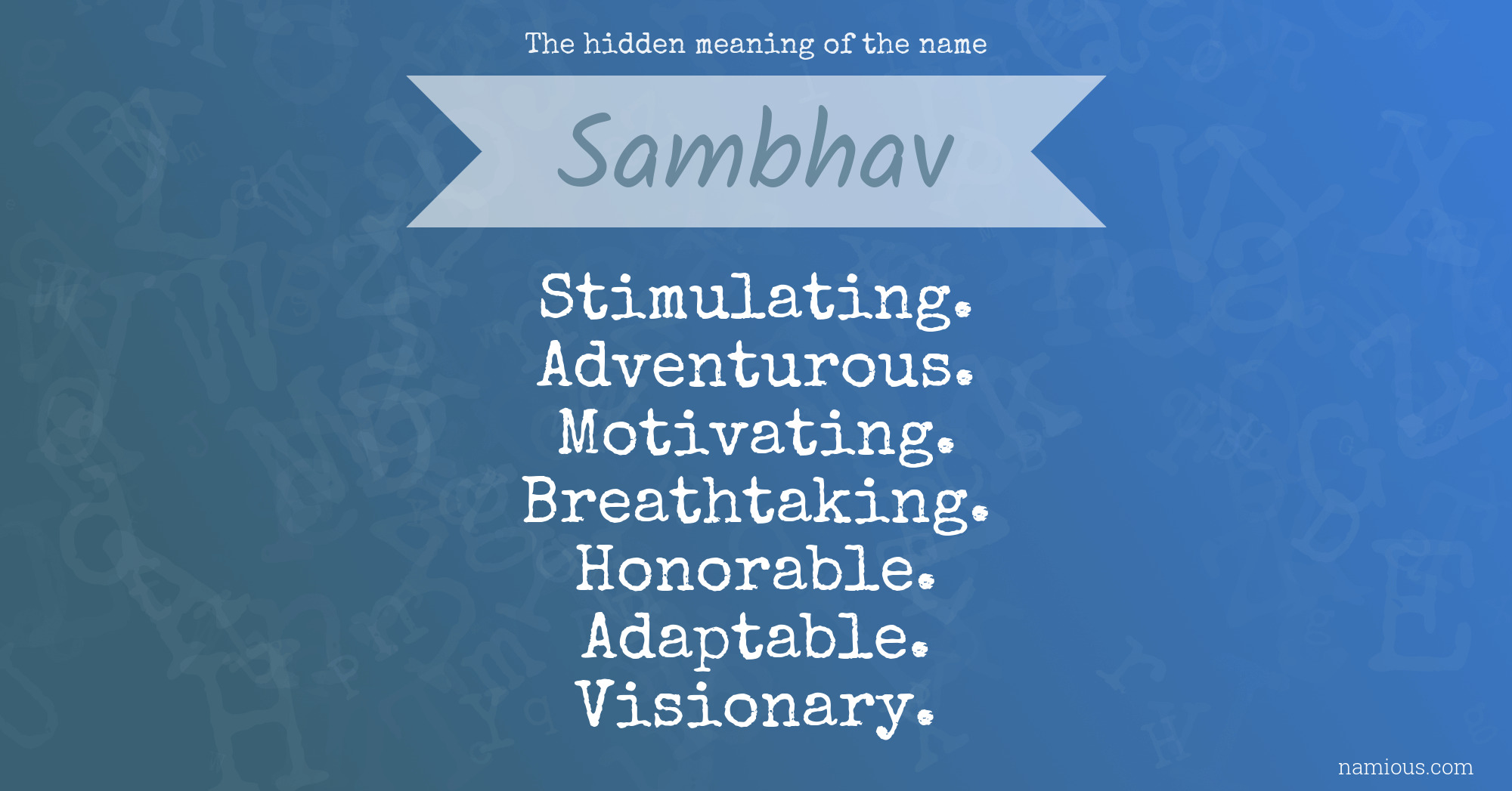 The hidden meaning of the name Sambhav