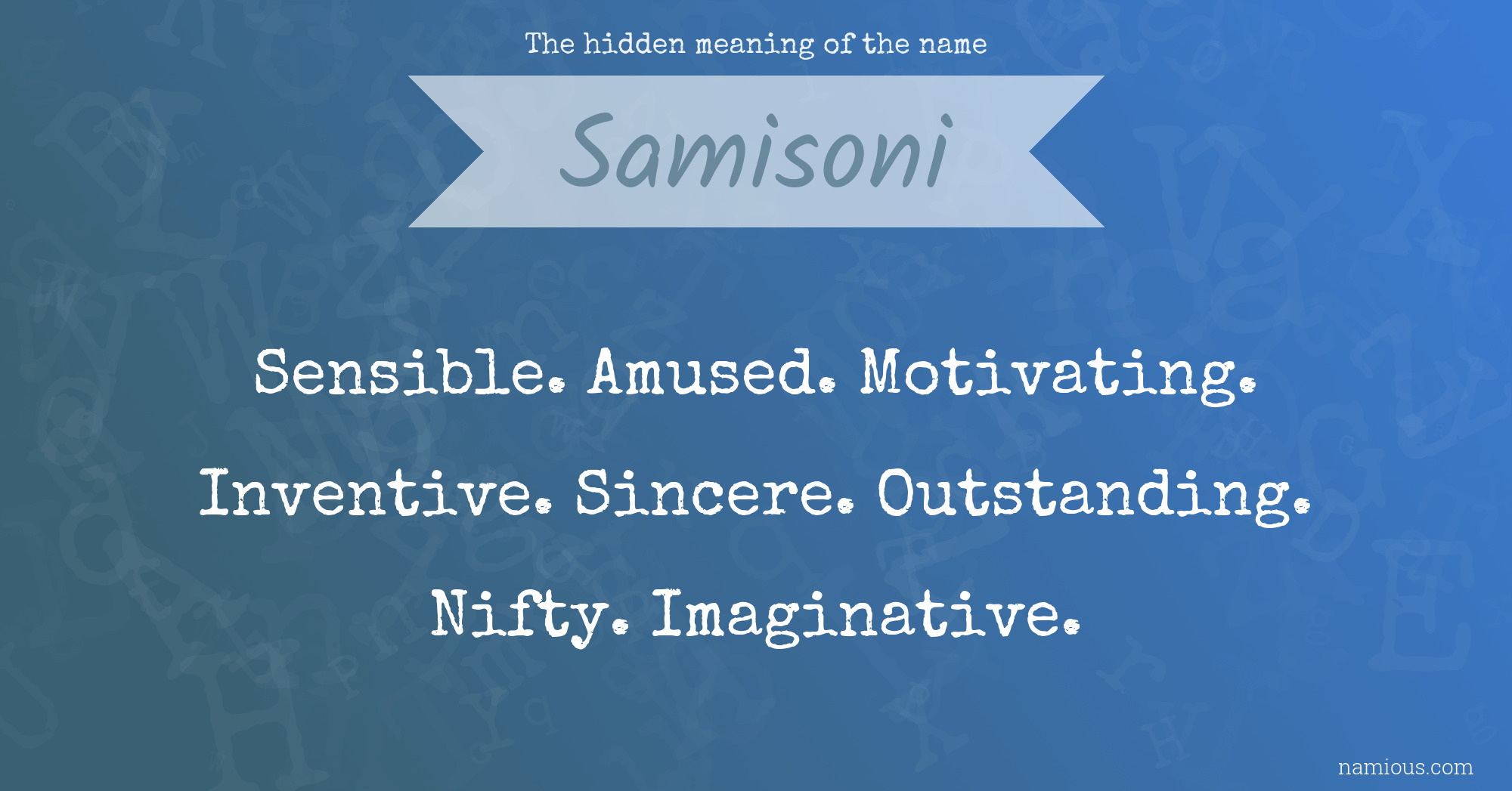 The hidden meaning of the name Samisoni