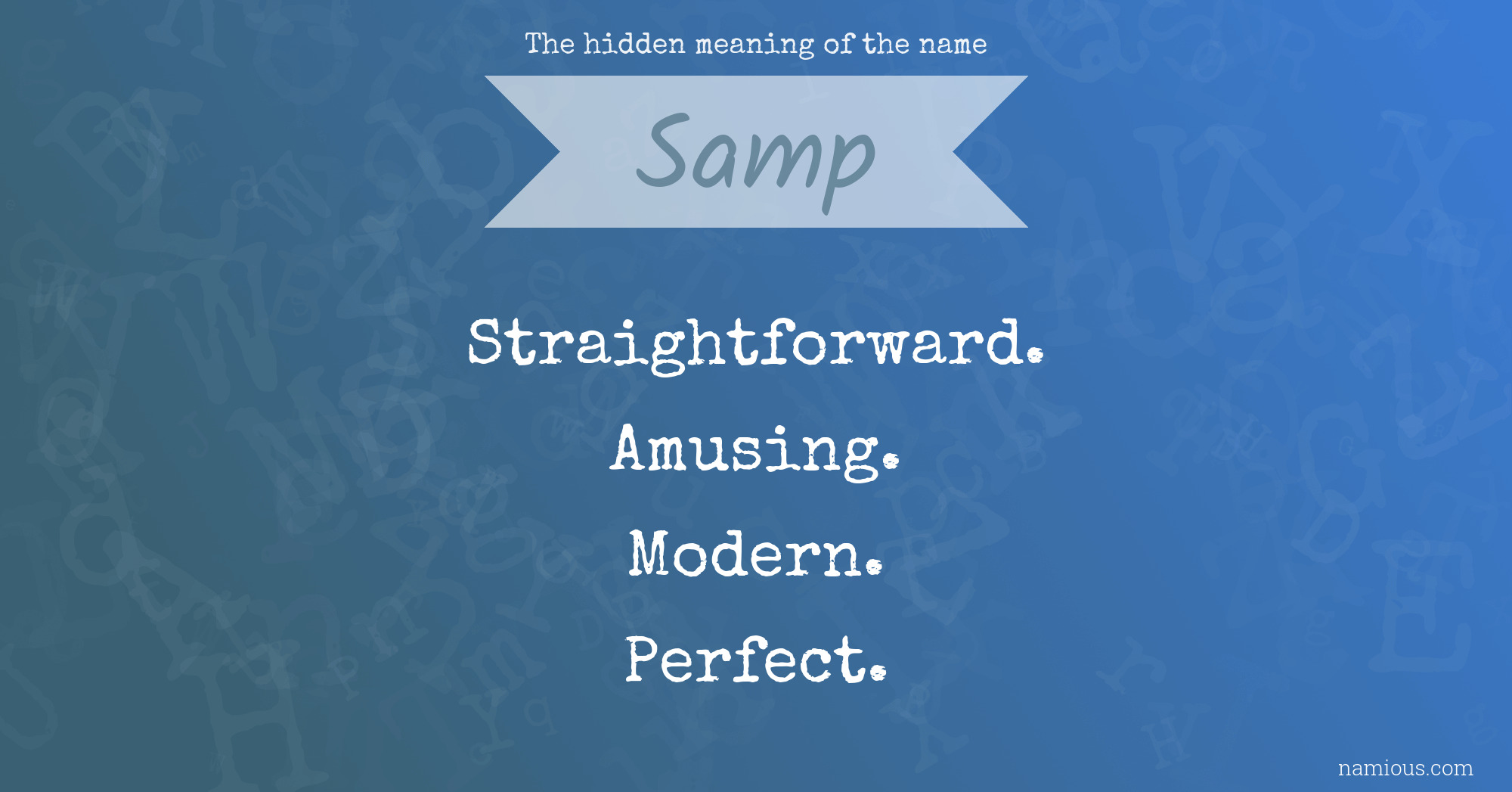 The hidden meaning of the name Samp