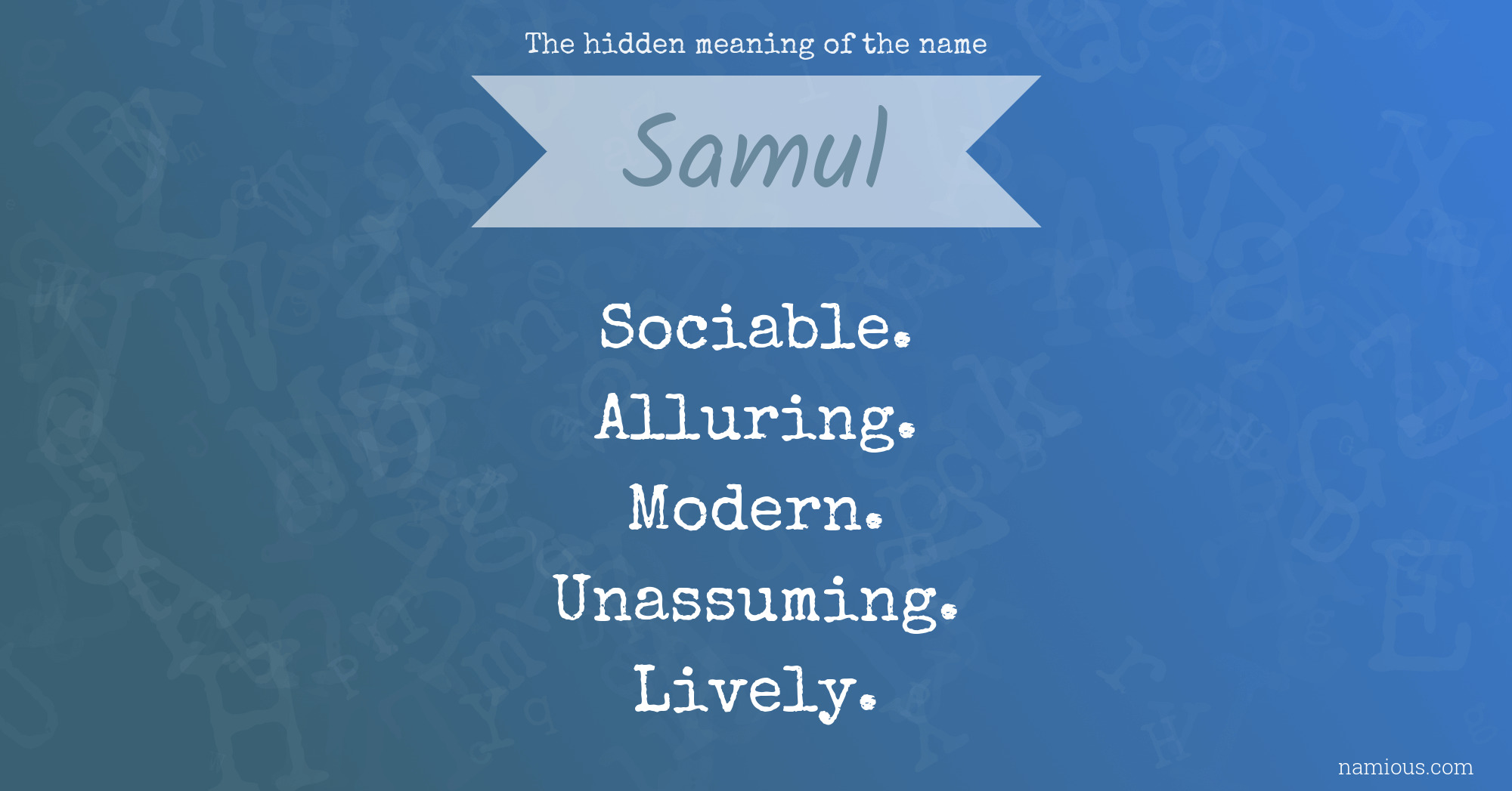 The hidden meaning of the name Samul