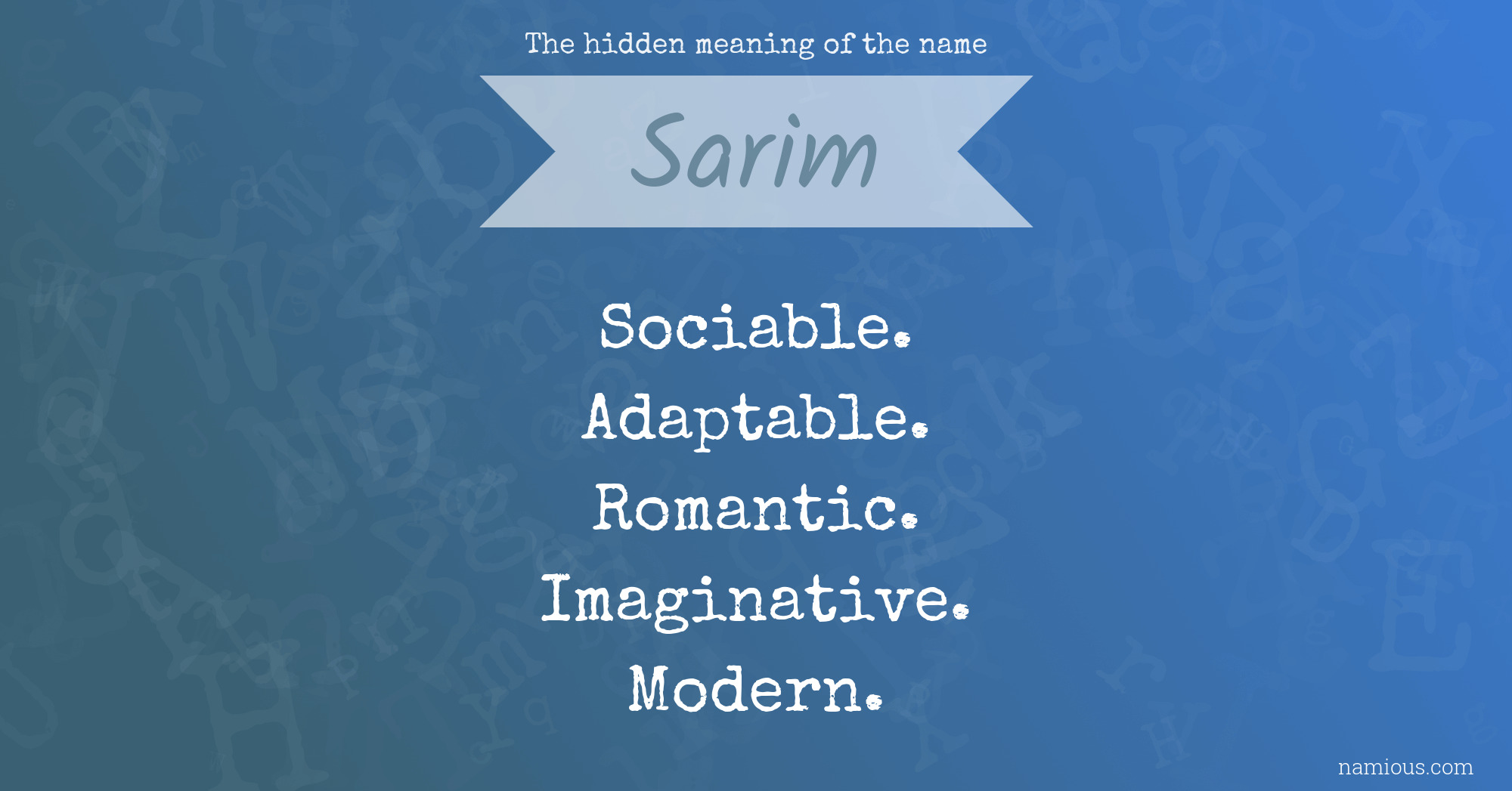 The hidden meaning of the name Sarim