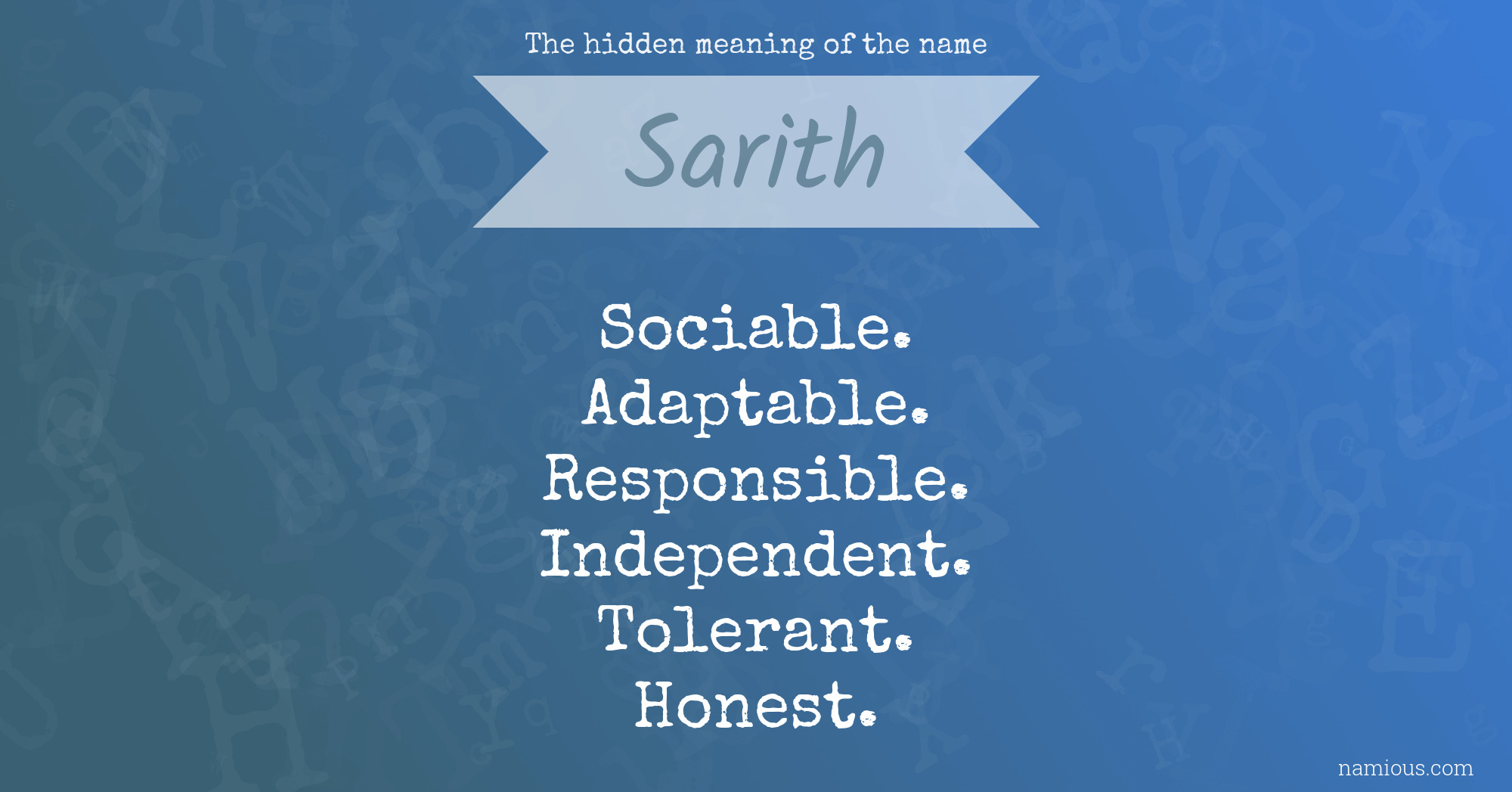 The hidden meaning of the name Sarith