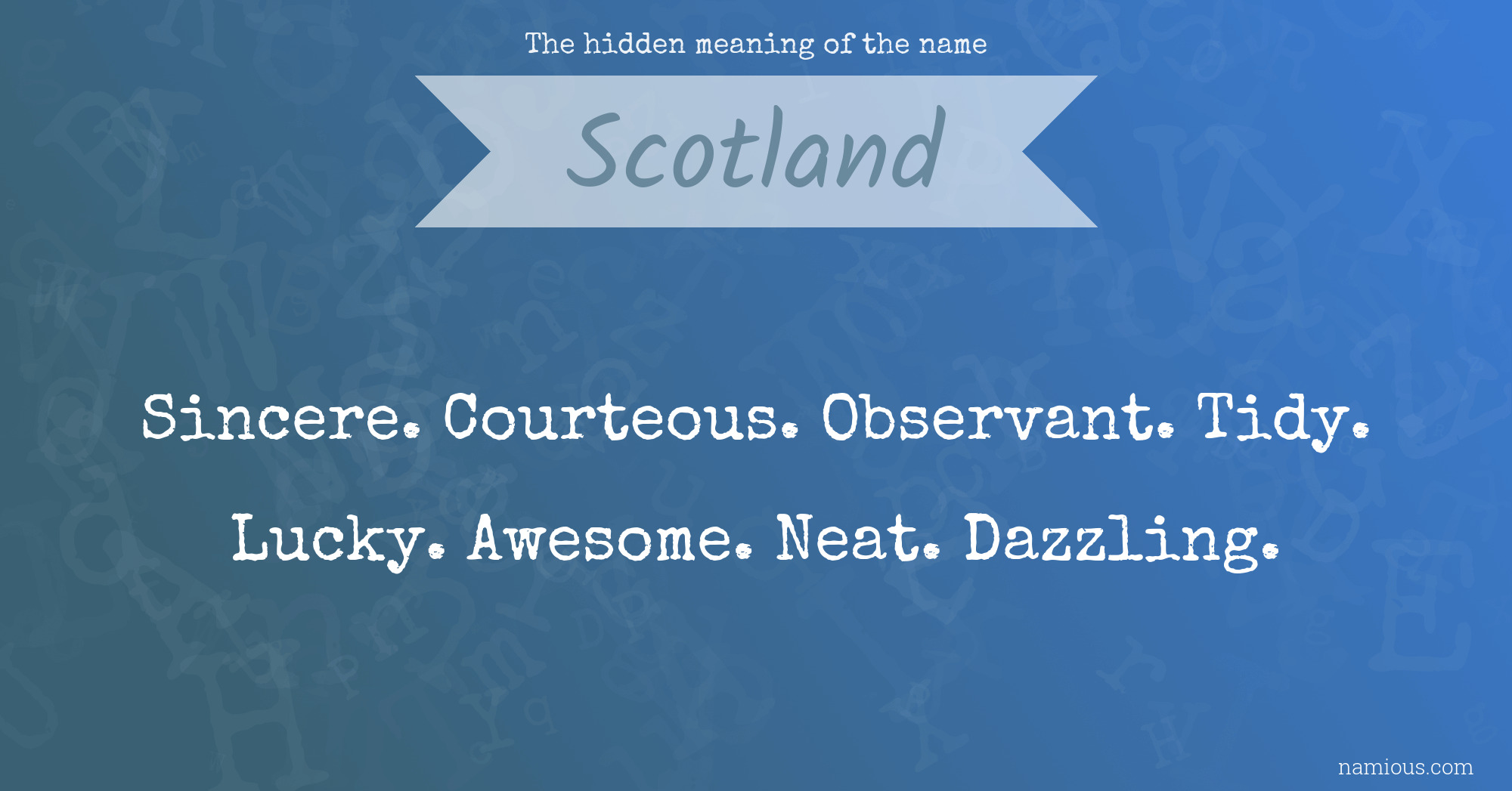 The hidden meaning of the name Scotland