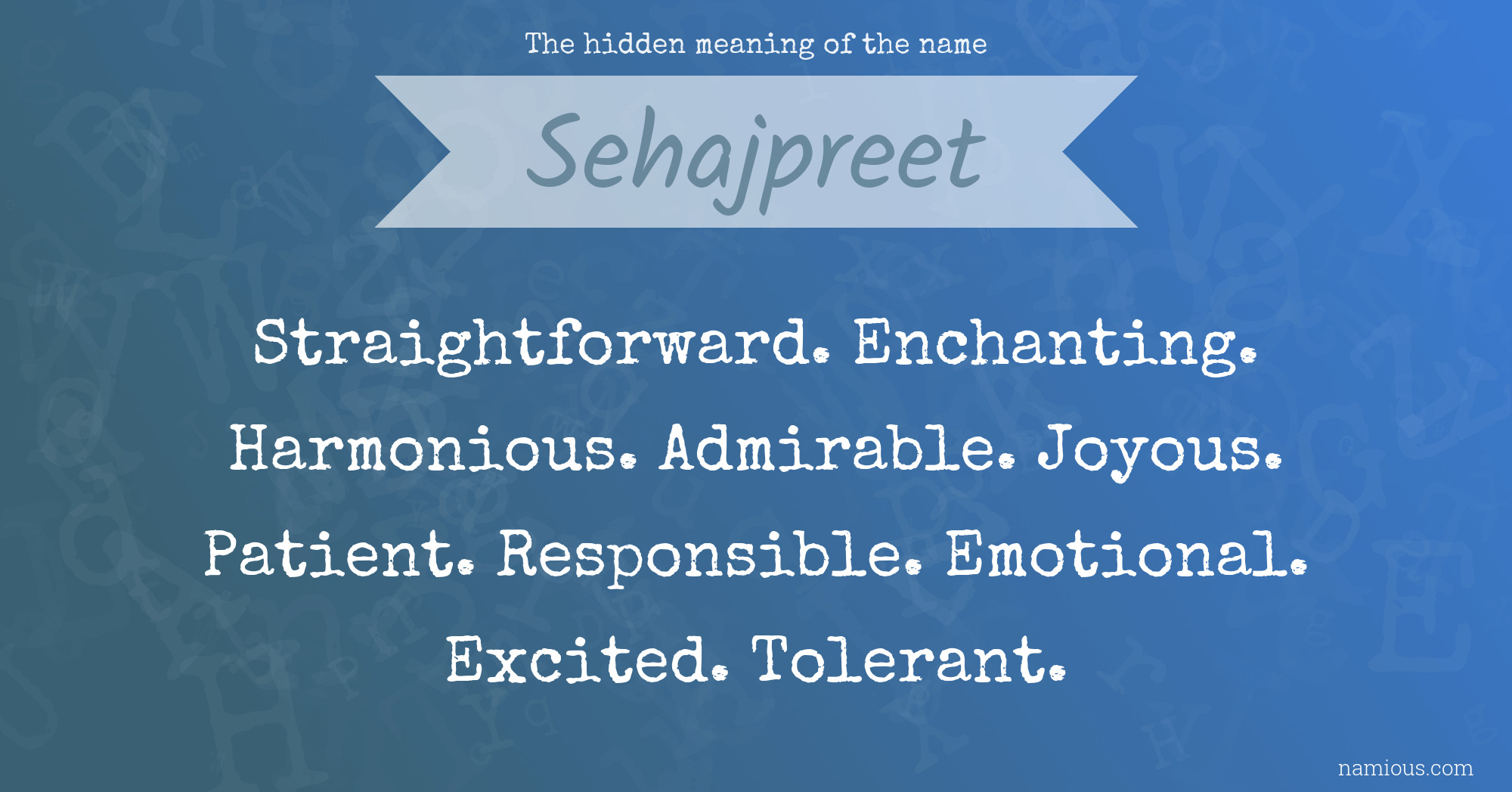 The hidden meaning of the name Sehajpreet