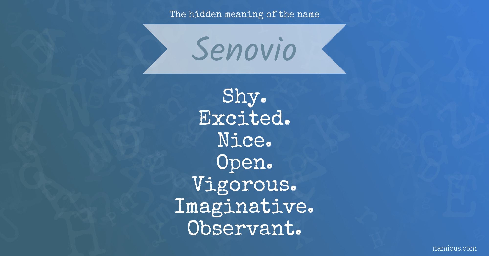 The hidden meaning of the name Senovio