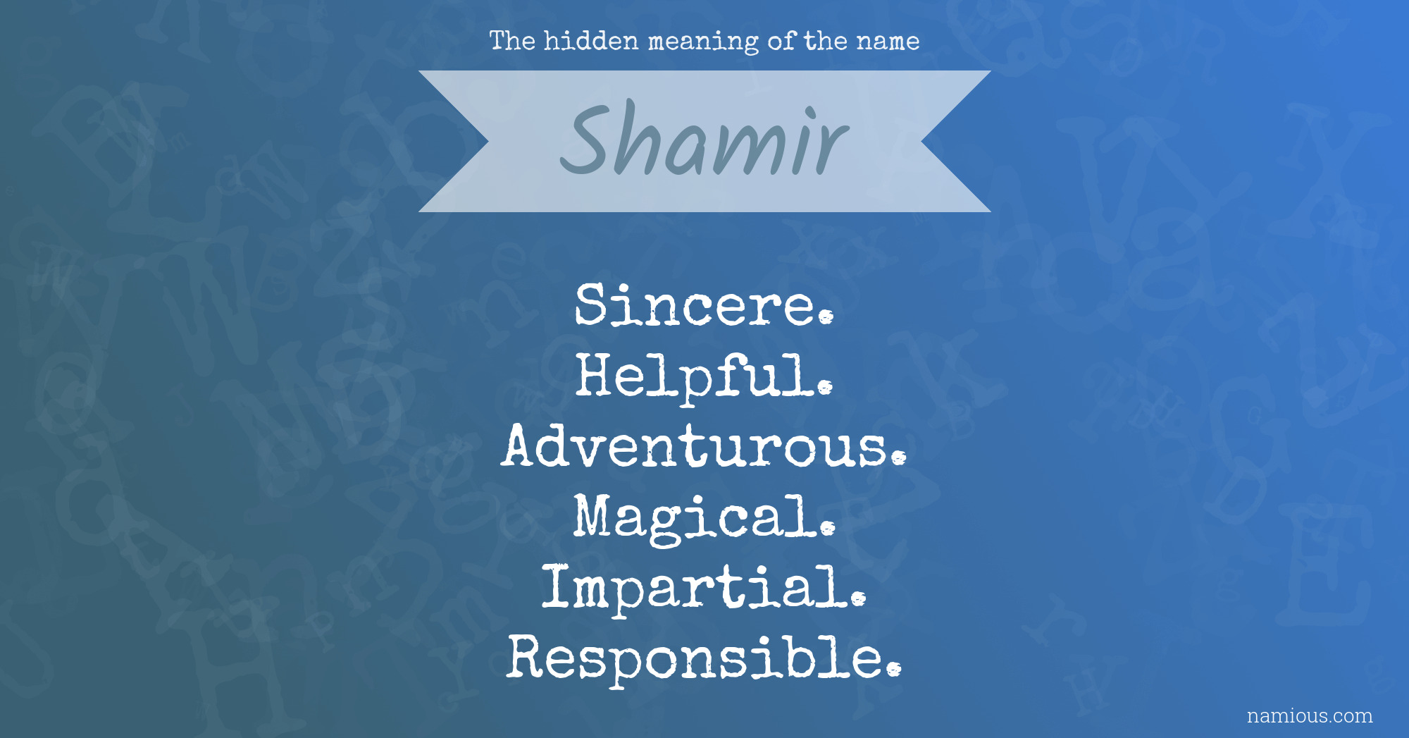 The hidden meaning of the name Shamir