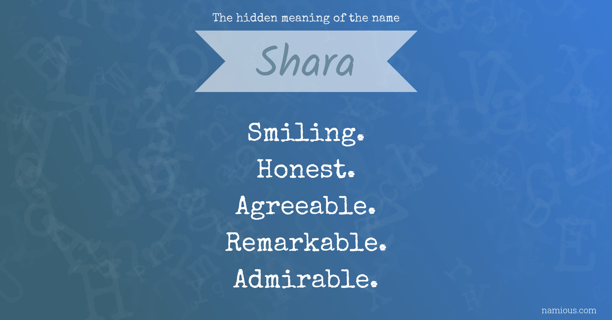 The hidden meaning of the name Shara