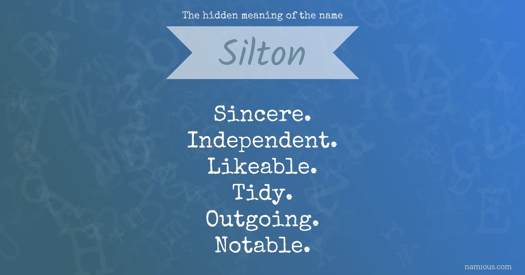 The hidden meaning of the name Silton