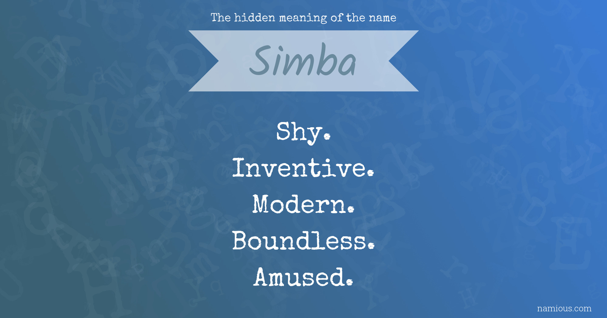 The hidden meaning of the name Simba