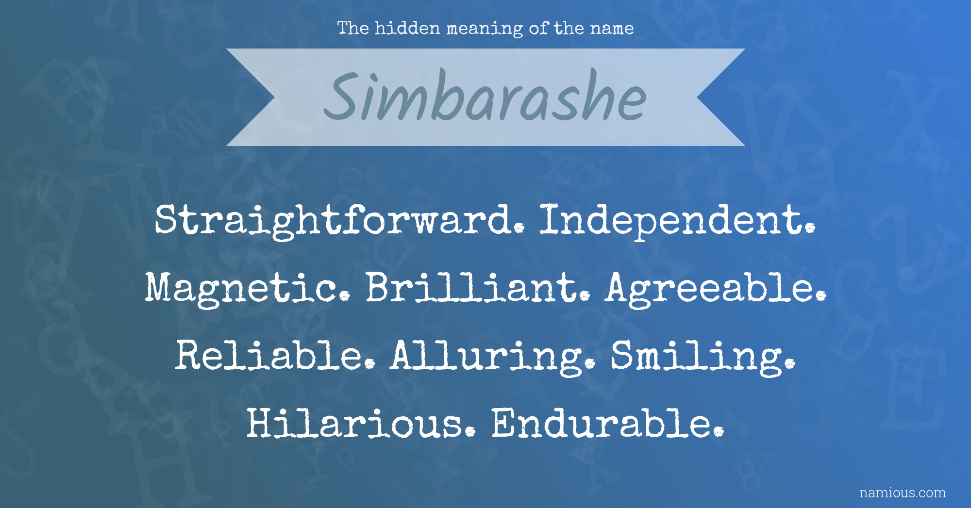 The hidden meaning of the name Simbarashe