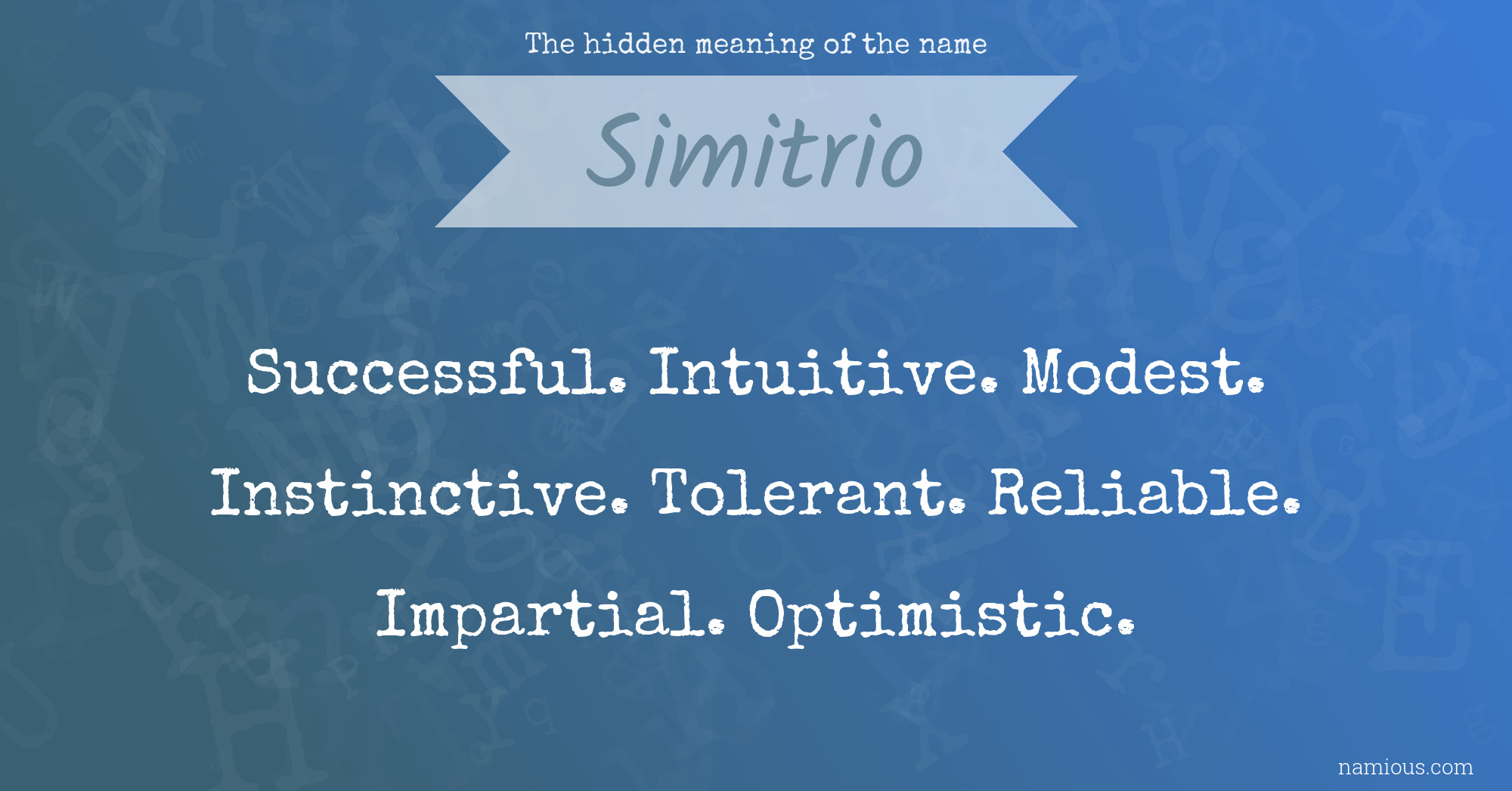 The hidden meaning of the name Simitrio