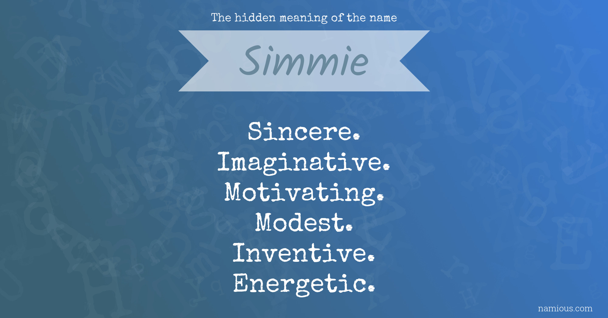 The hidden meaning of the name Simmie