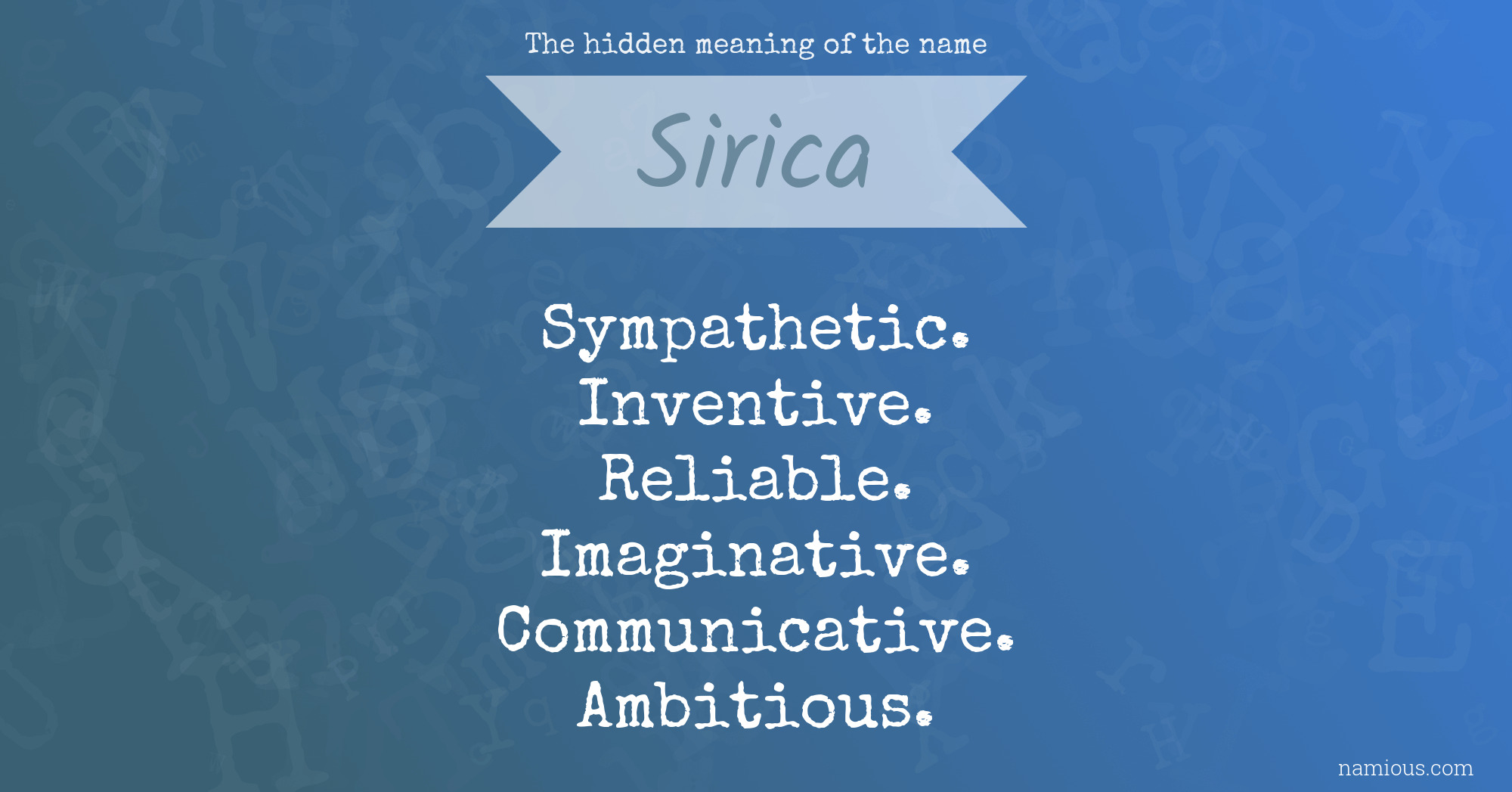 The hidden meaning of the name Sirica