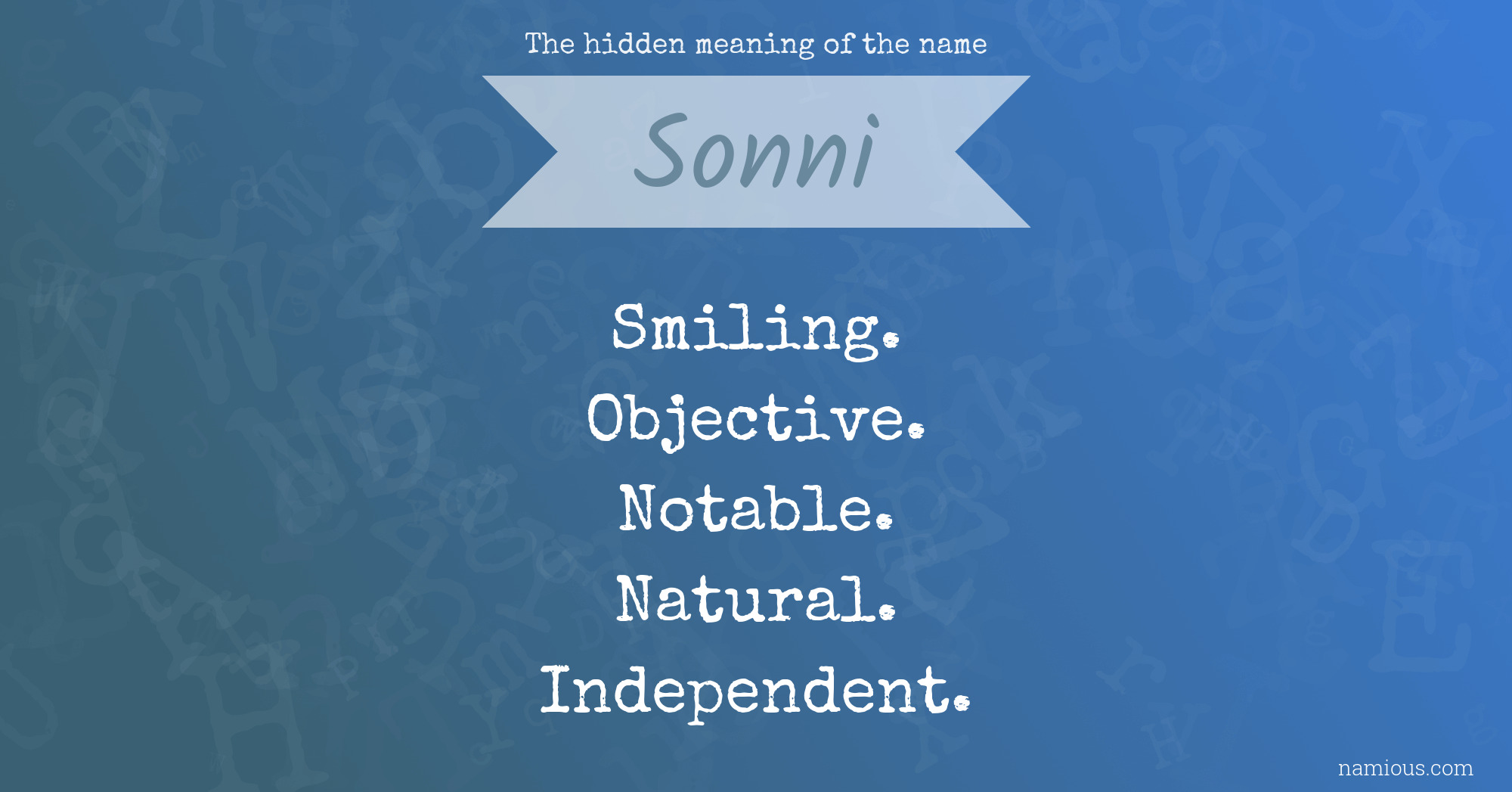 The hidden meaning of the name Sonni