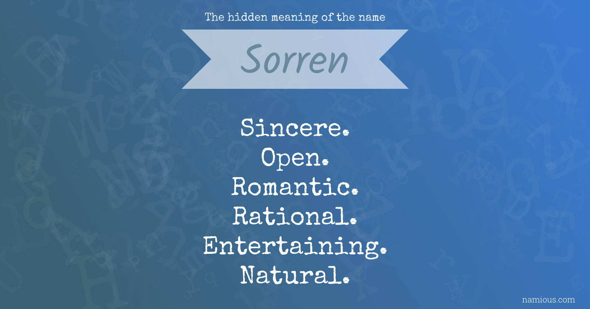 The hidden meaning of the name Sorren