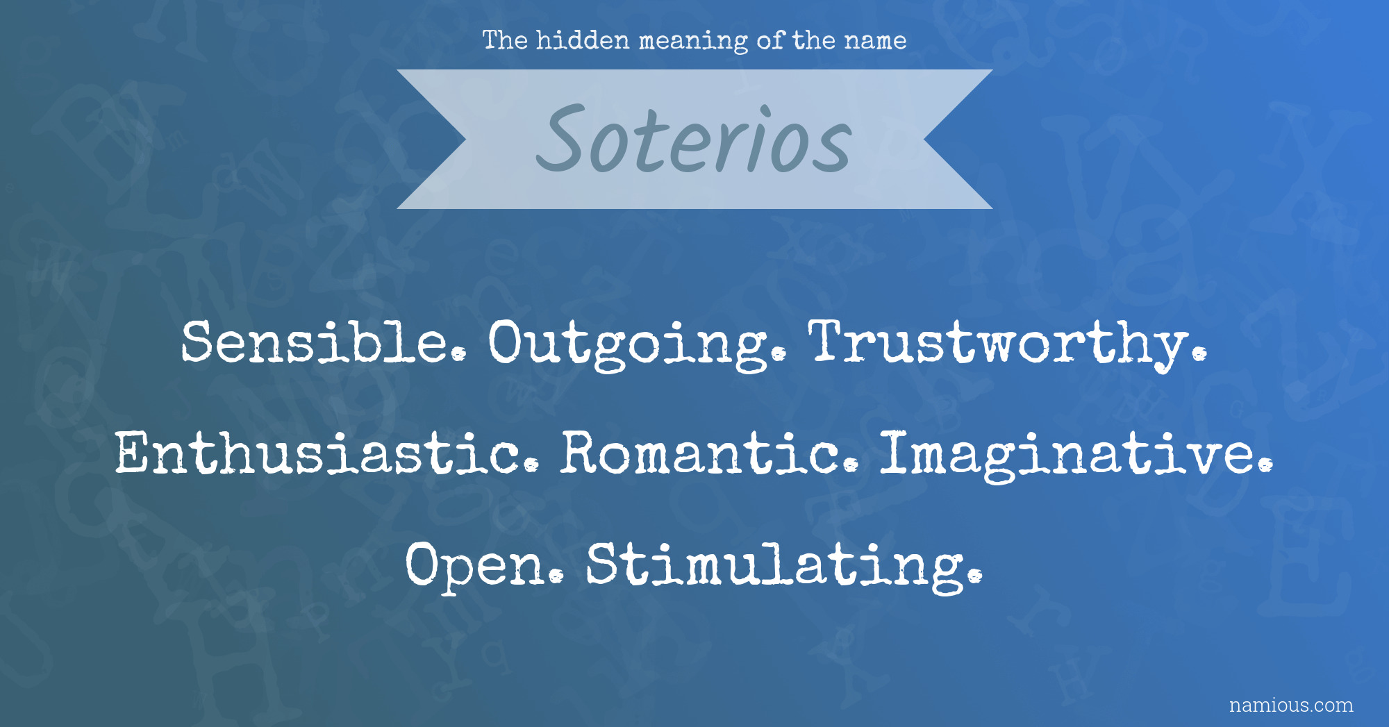 The hidden meaning of the name Soterios