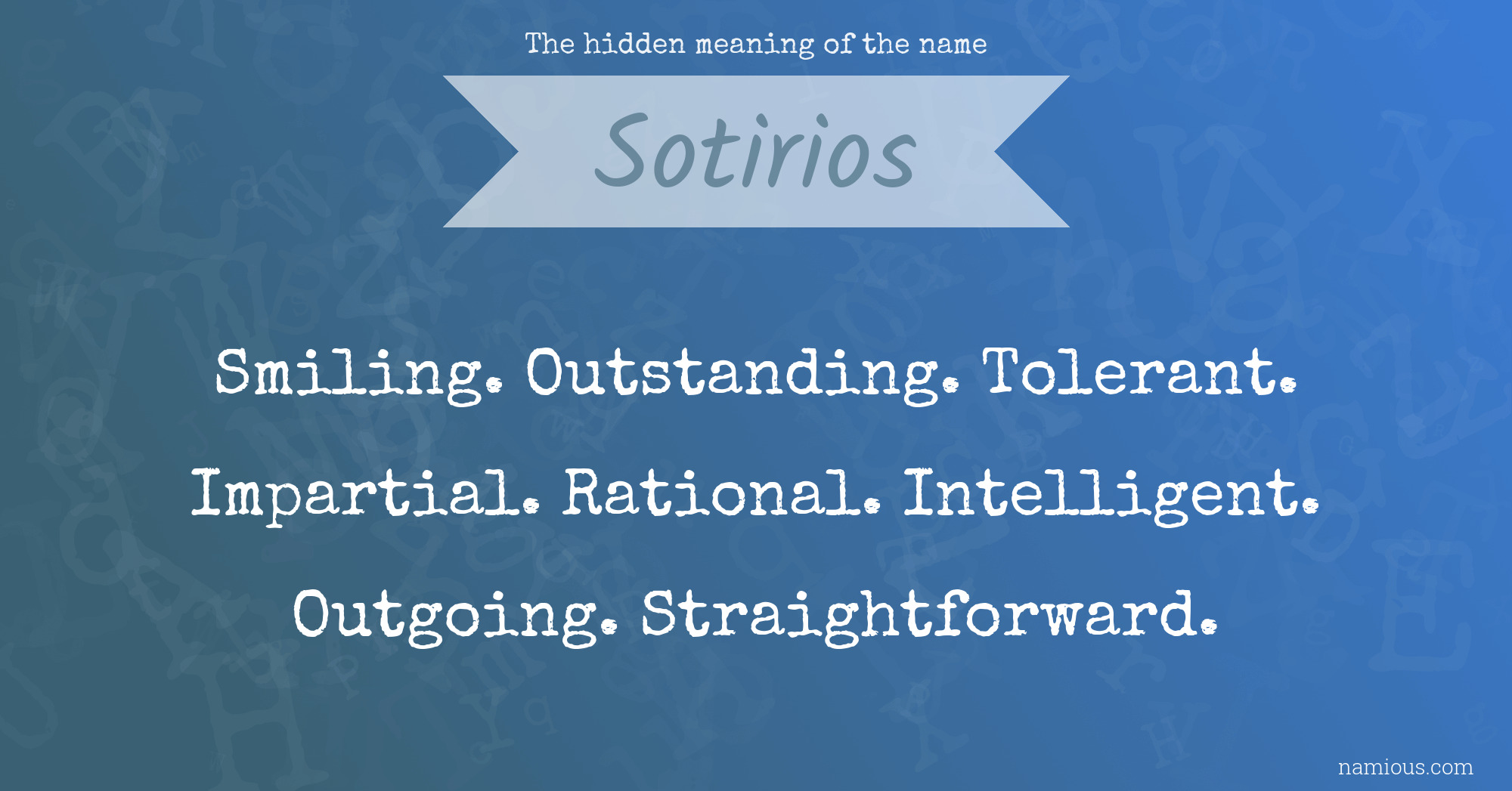 The hidden meaning of the name Sotirios