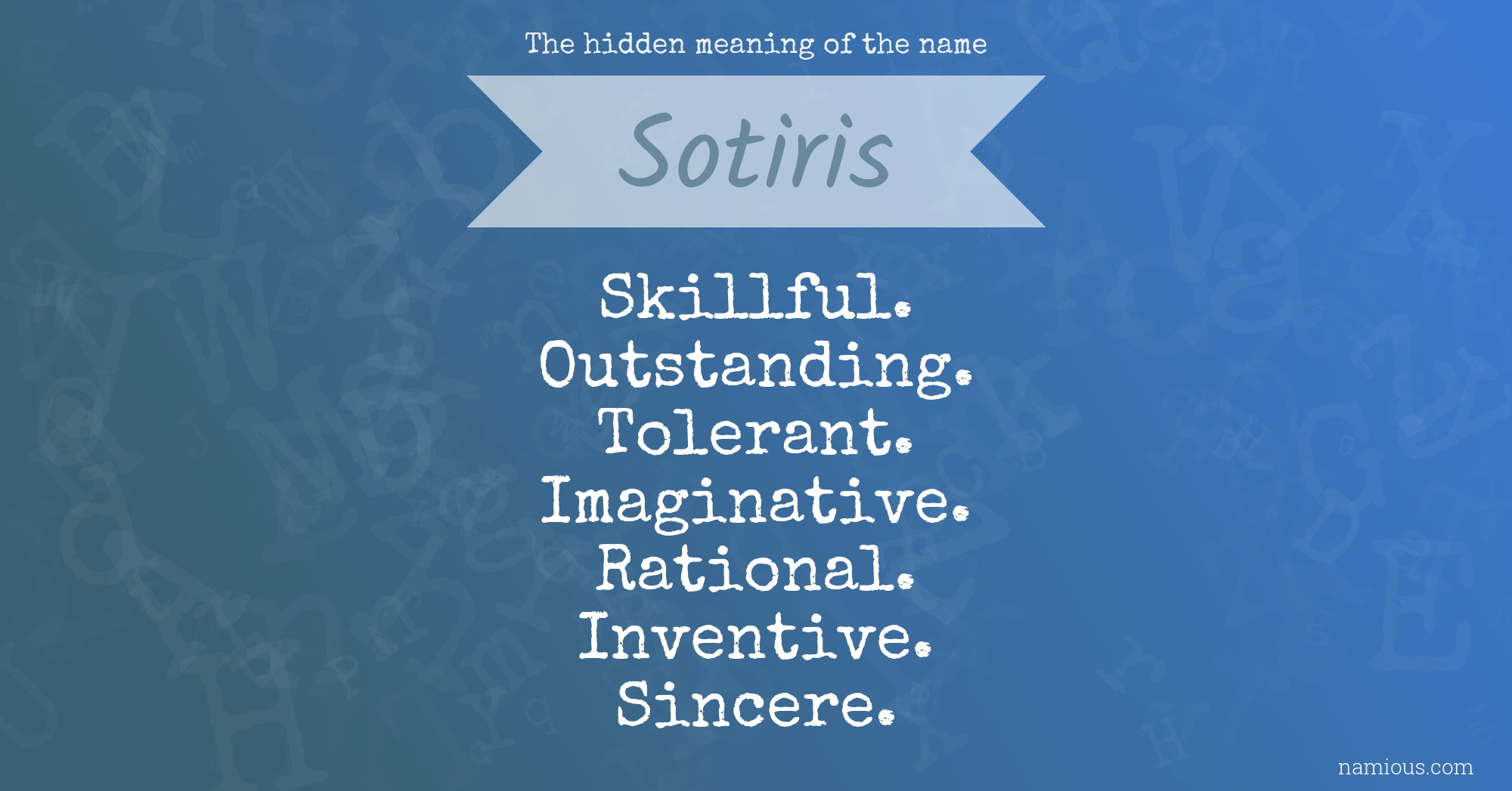 The hidden meaning of the name Sotiris