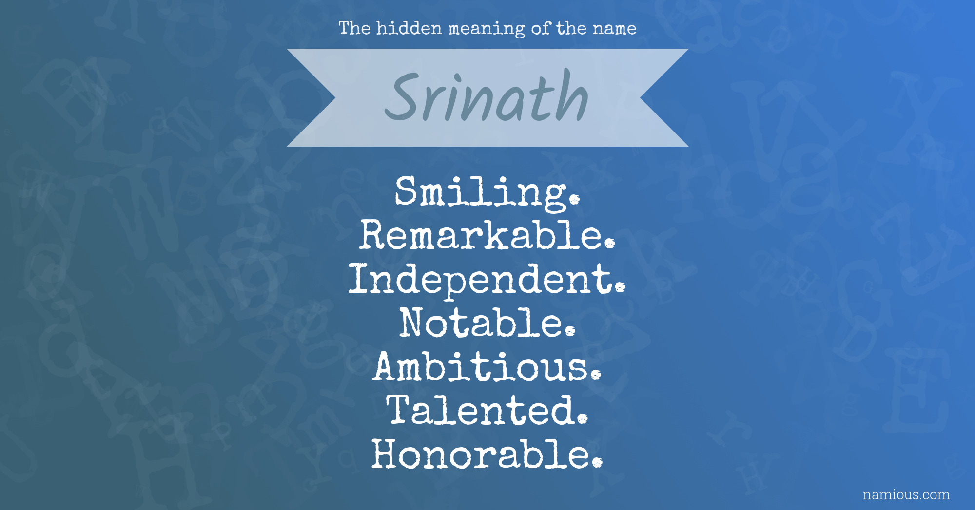 The hidden meaning of the name Srinath