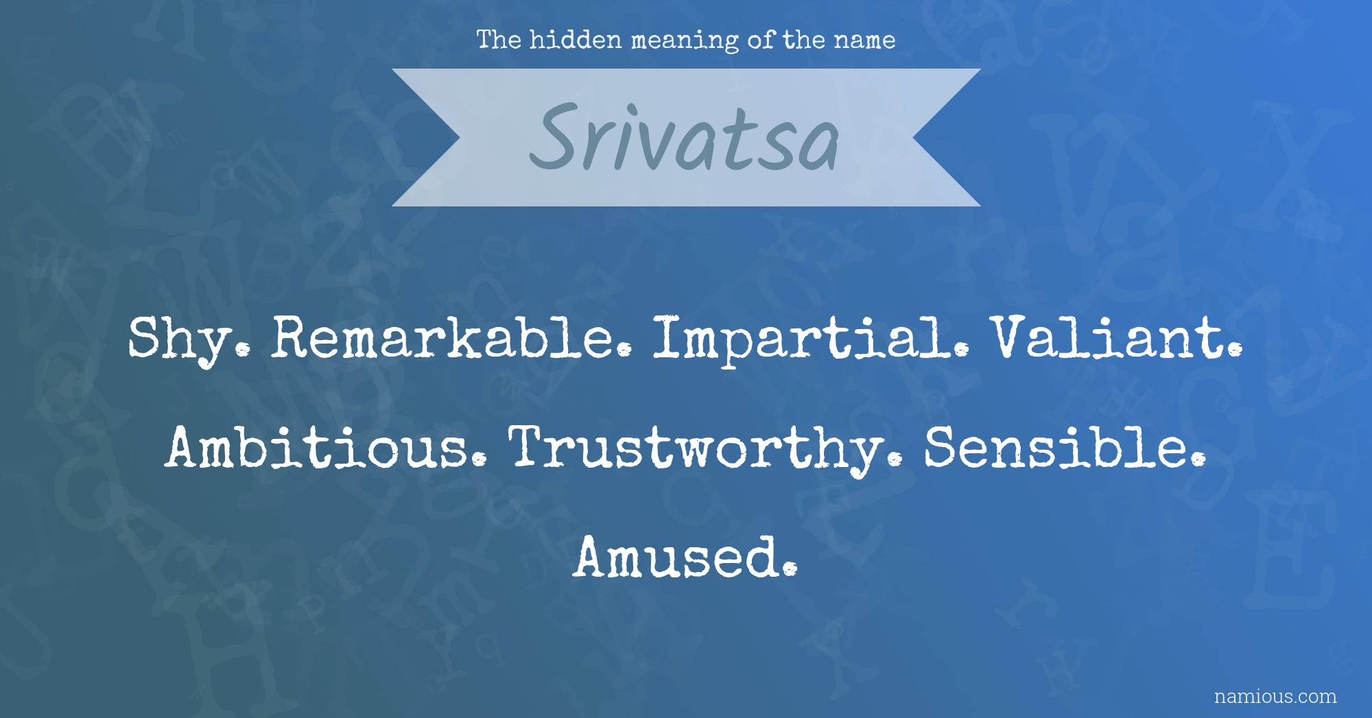 The hidden meaning of the name Srivatsa