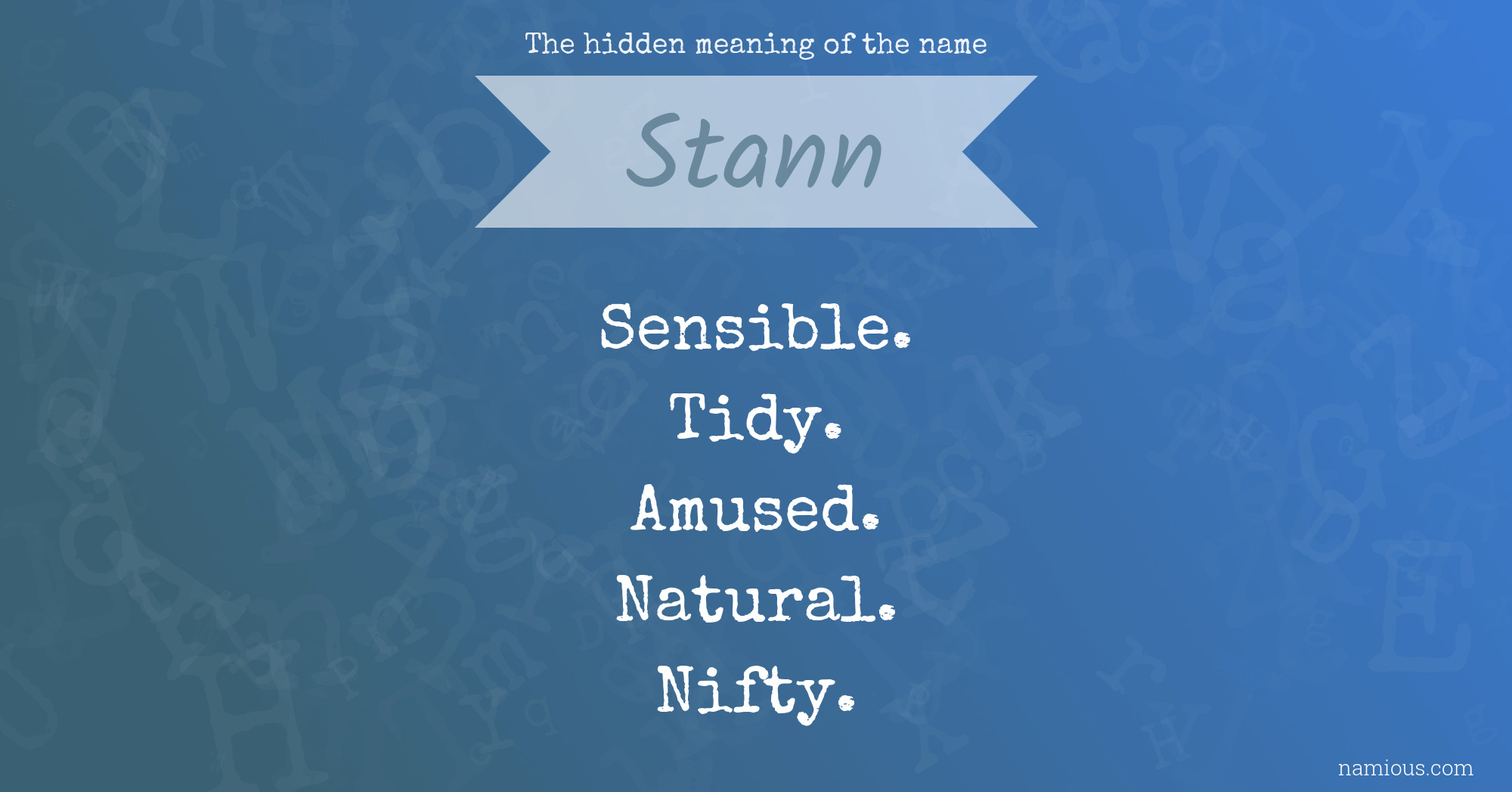 The hidden meaning of the name Stann