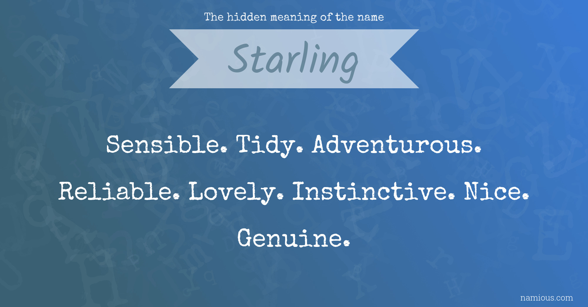 The hidden meaning of the name Starling