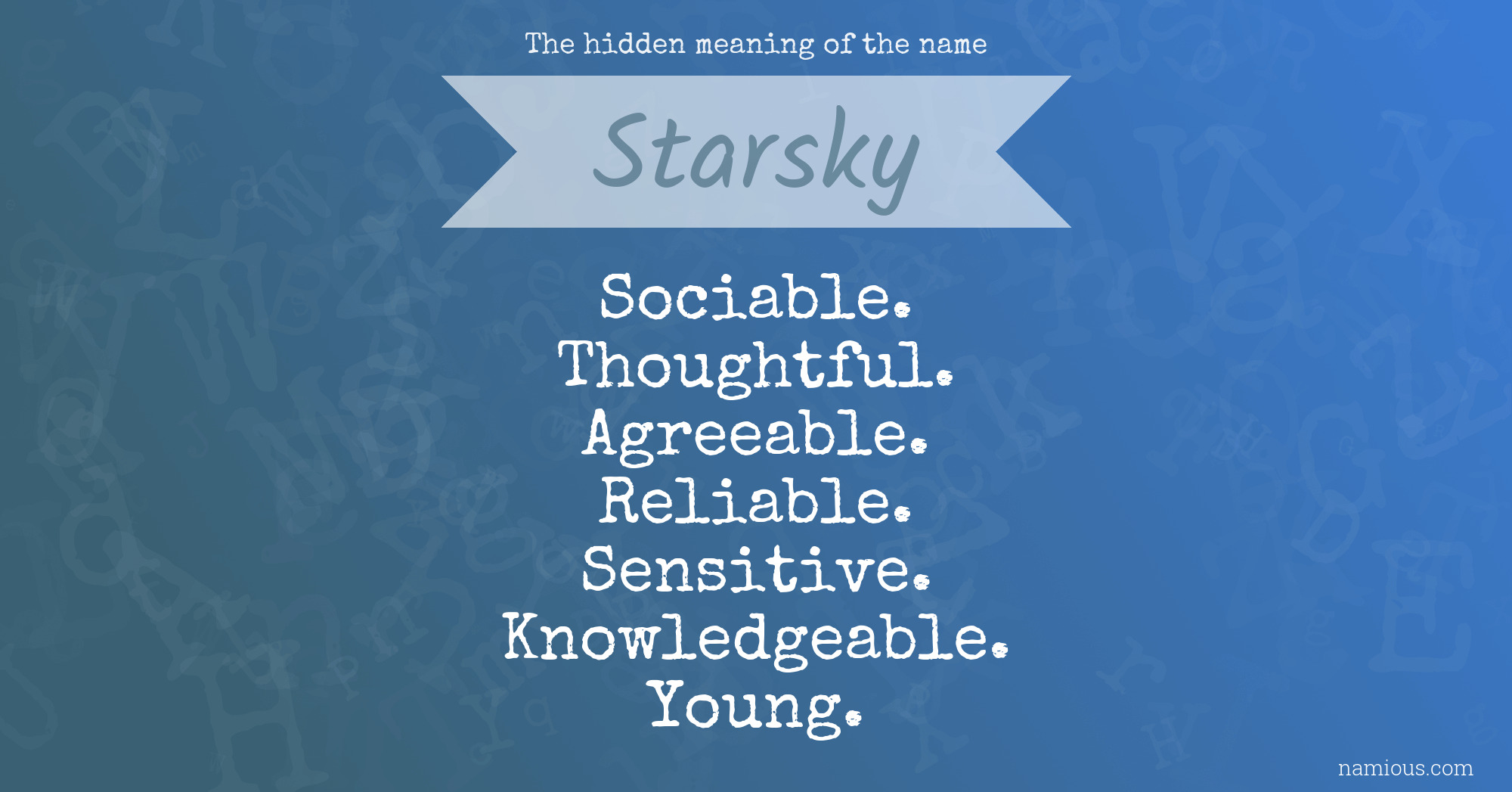 The hidden meaning of the name Starsky