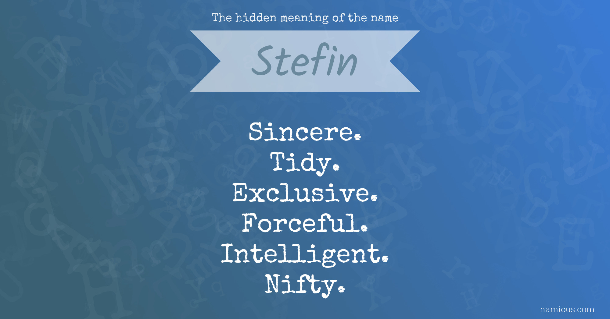 The hidden meaning of the name Stefin