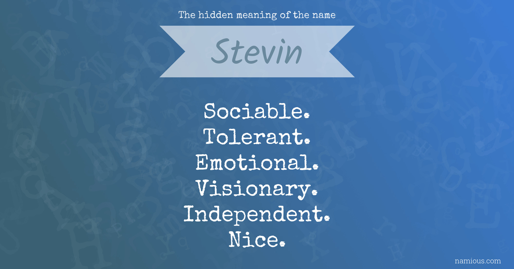 The hidden meaning of the name Stevin