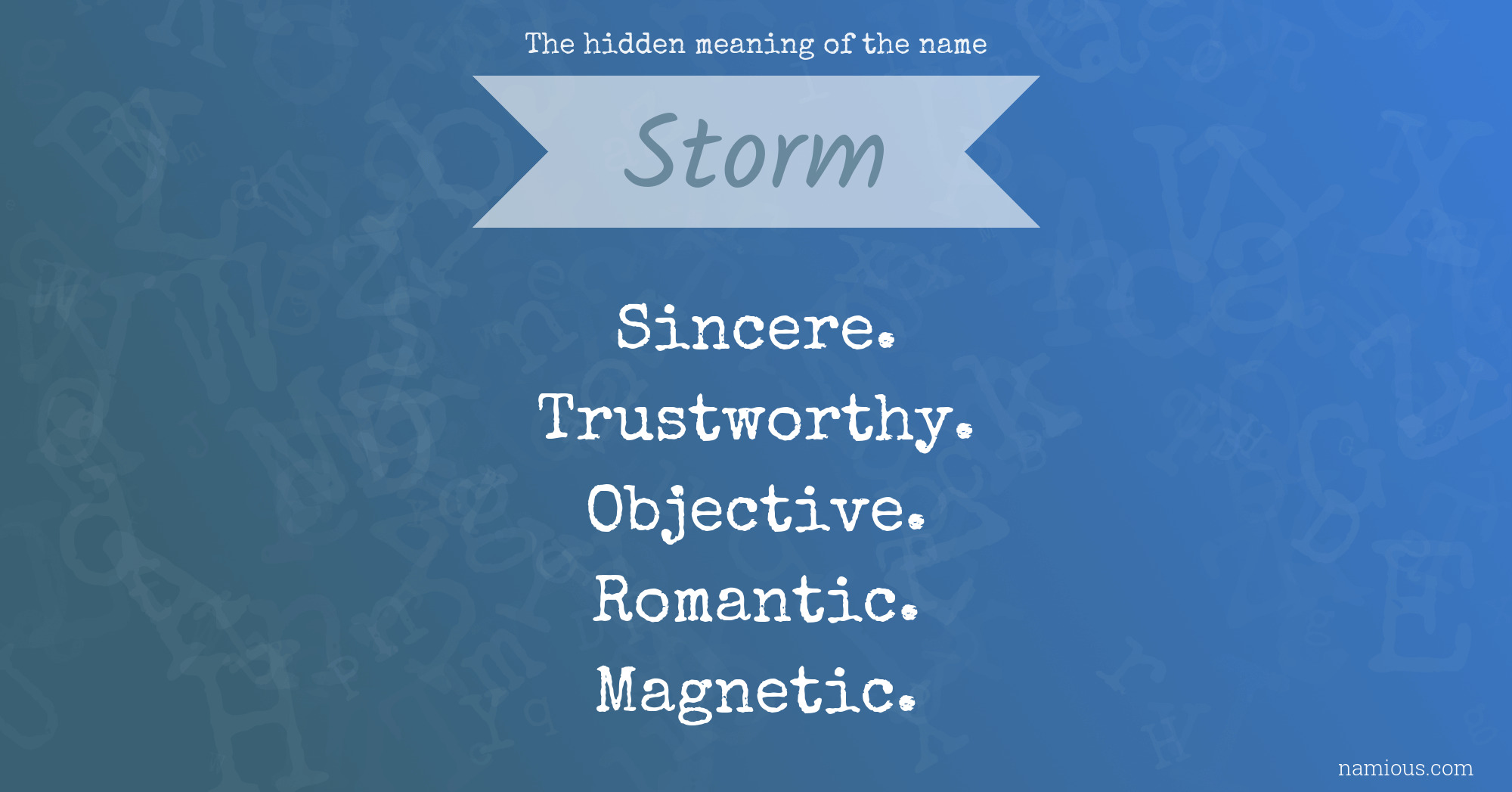 The hidden meaning of the name Storm