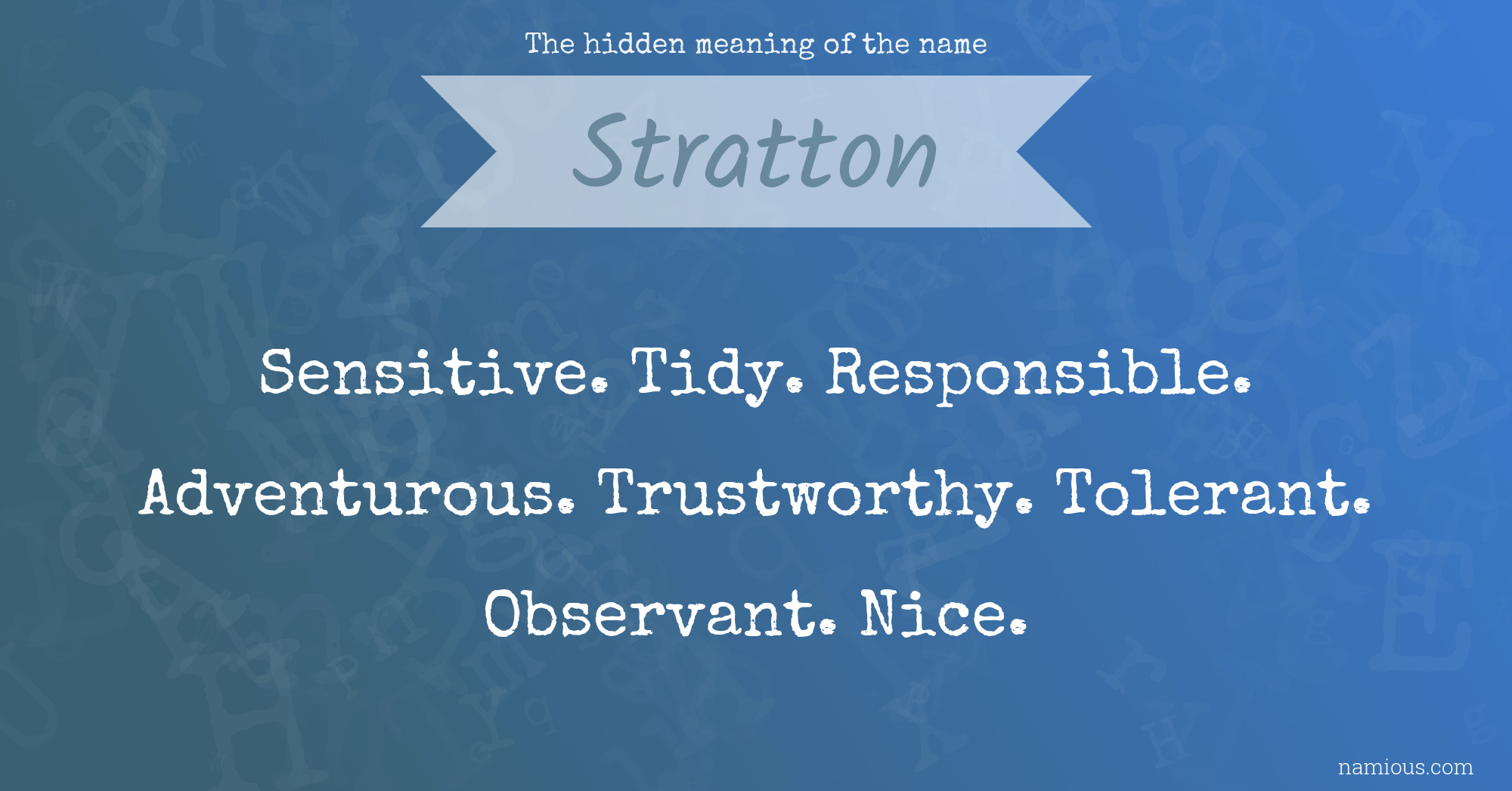 The hidden meaning of the name Stratton