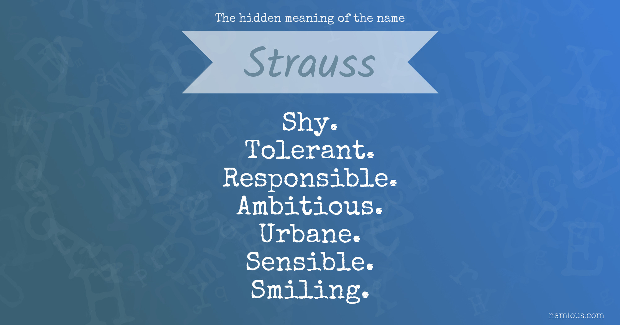 The hidden meaning of the name Strauss