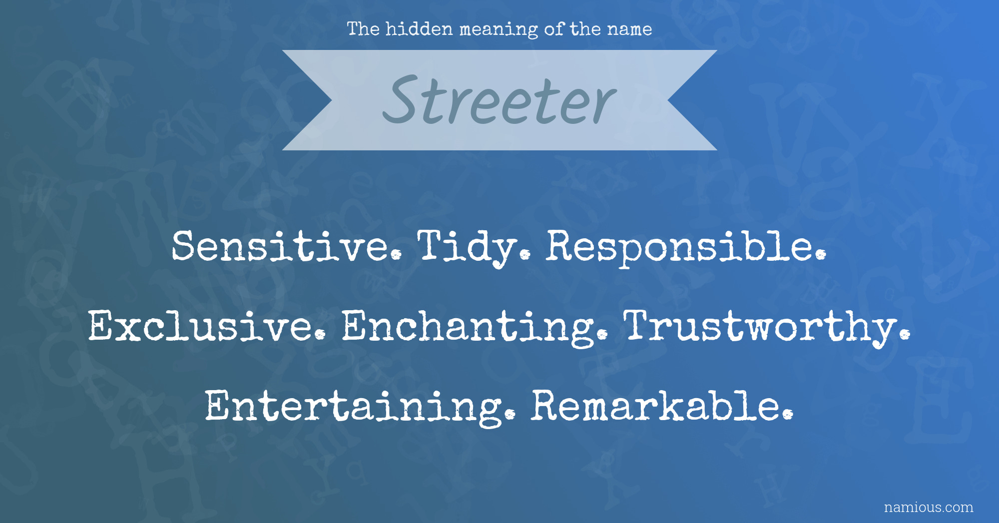 The hidden meaning of the name Streeter