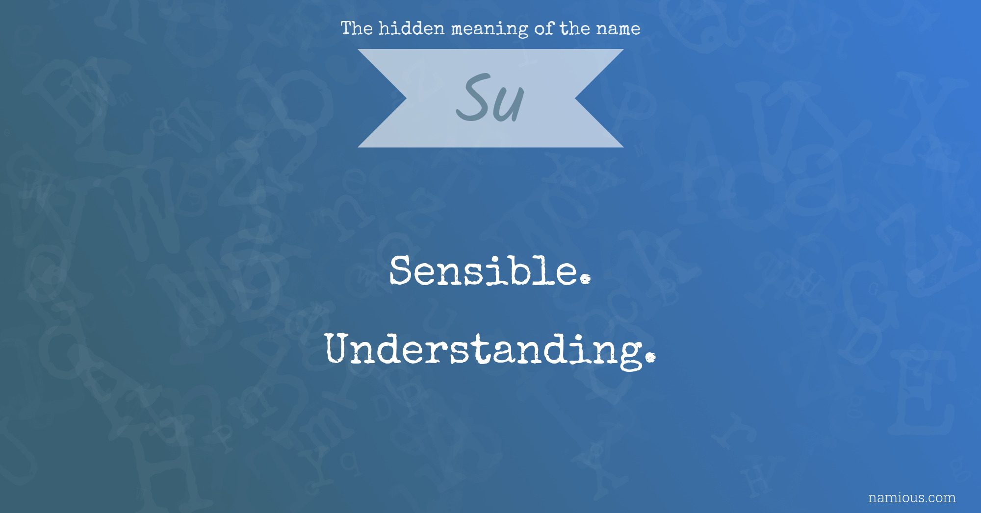 The hidden meaning of the name Su