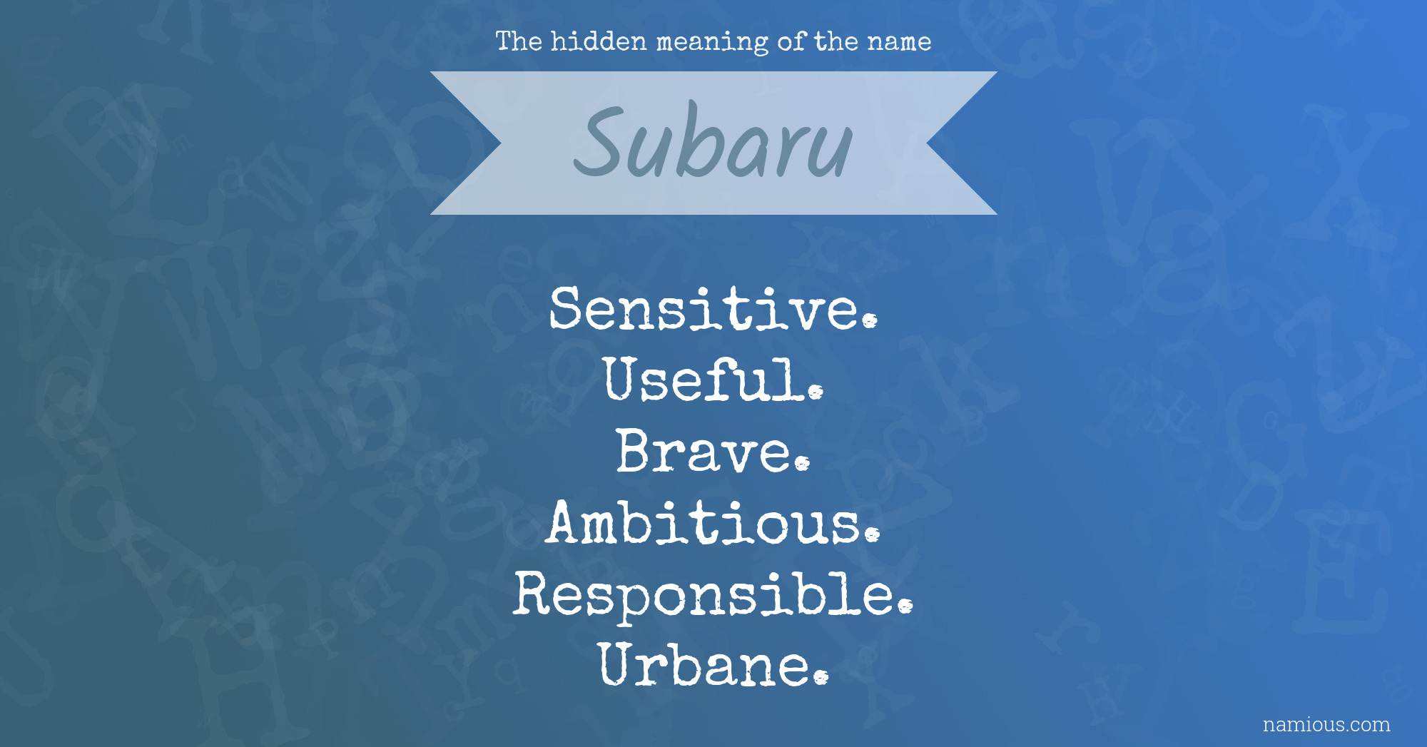 The hidden meaning of the name Subaru