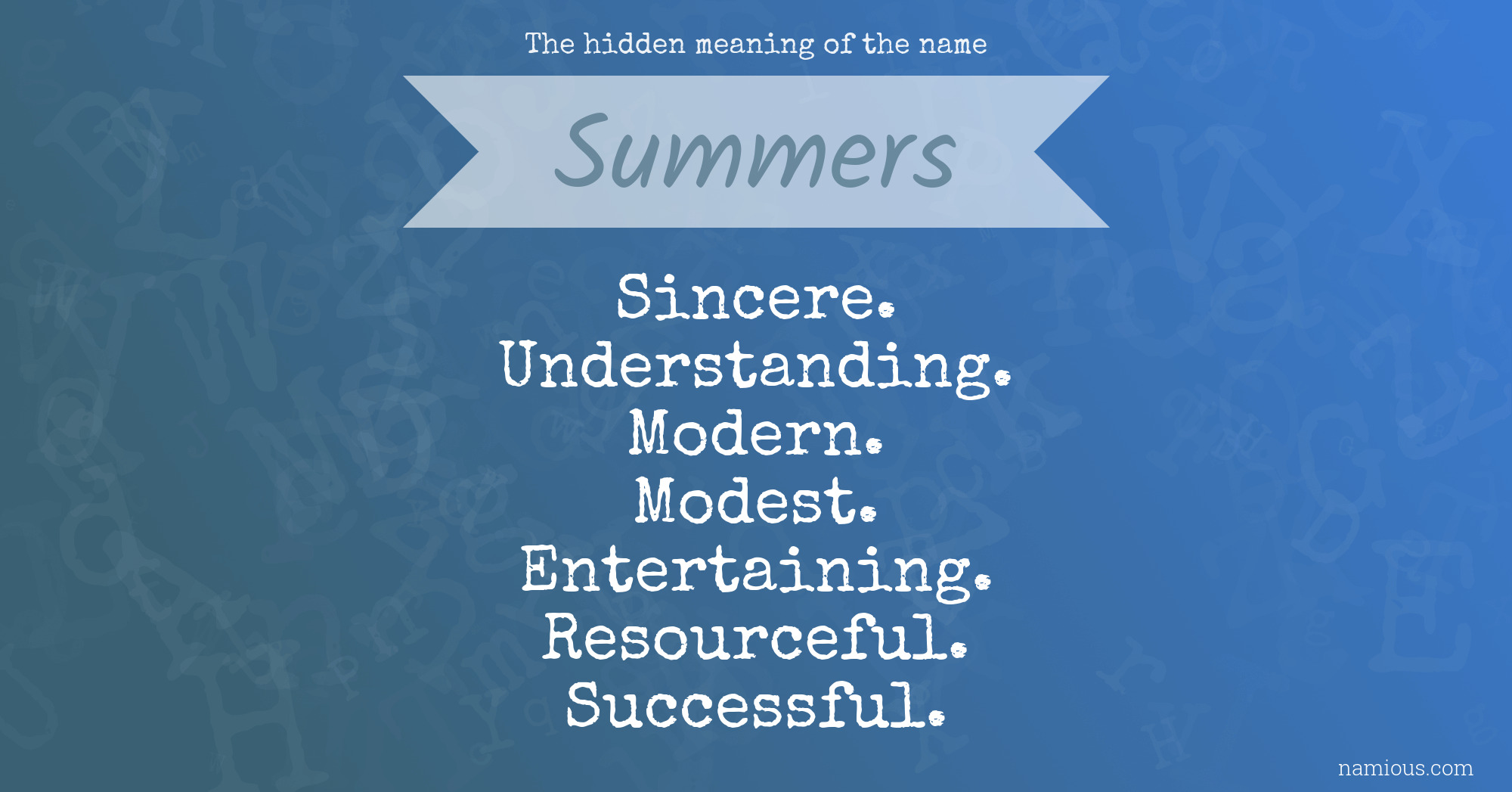 The hidden meaning of the name Summers