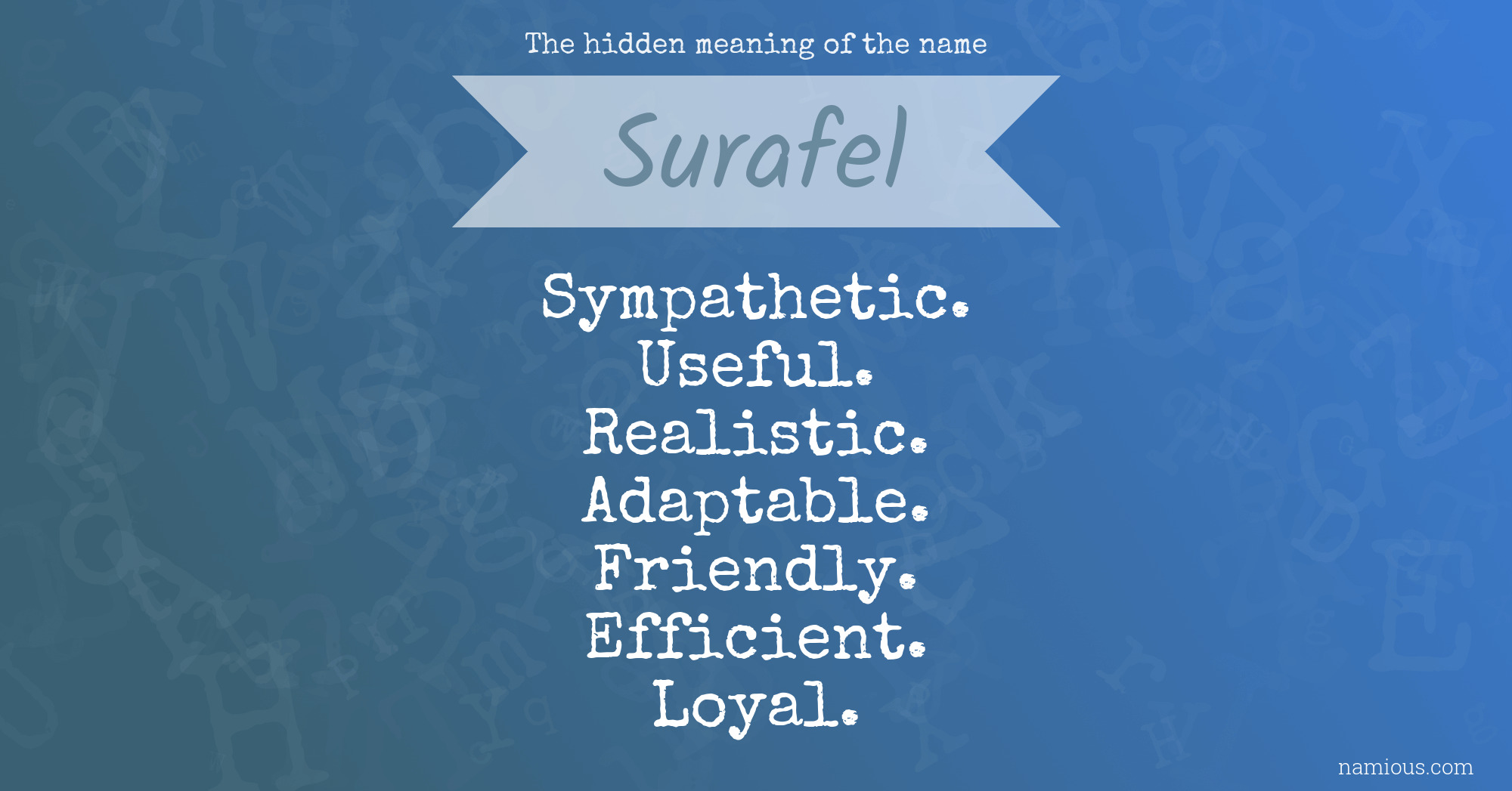 The hidden meaning of the name Surafel